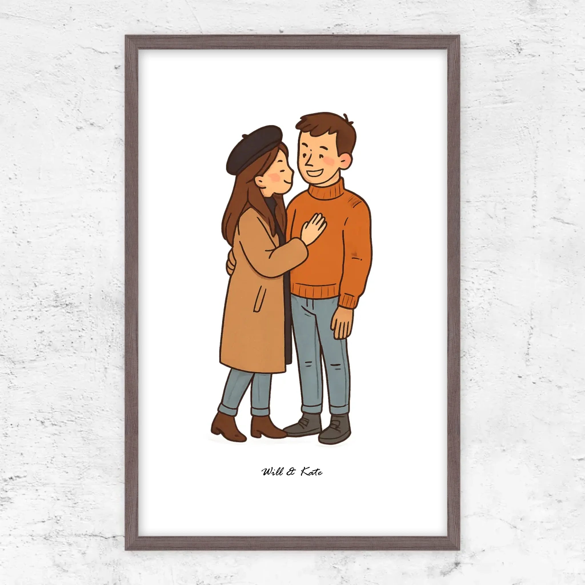 Poster personnalisé – Portrait de couple personnalisé