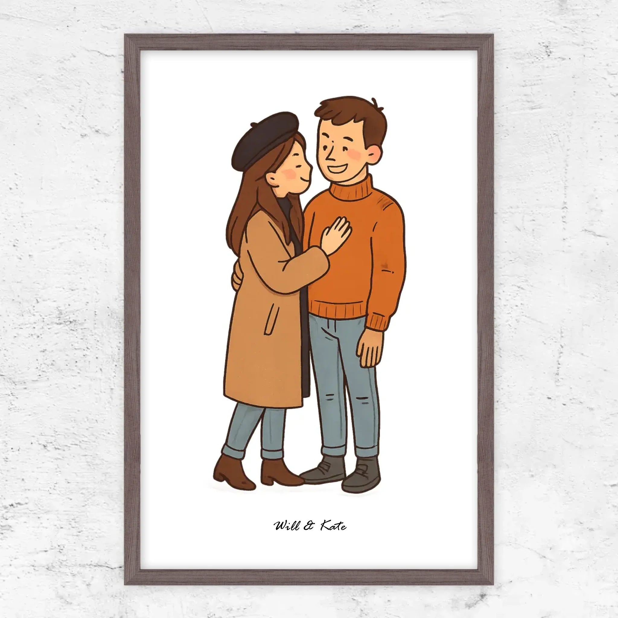 Poster personnalisé – Portrait de couple personnalisé