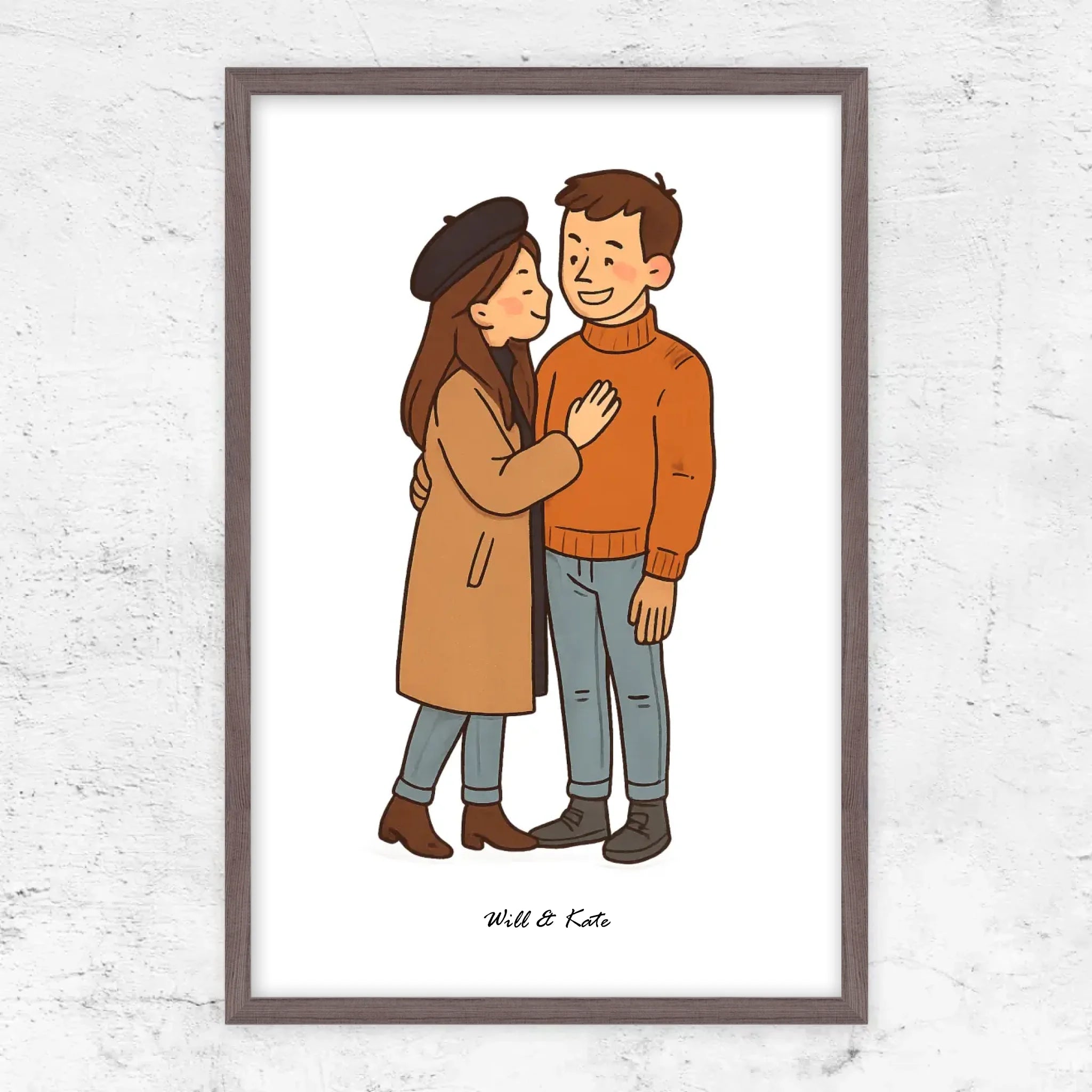 Poster personnalisé – Portrait de couple personnalisé