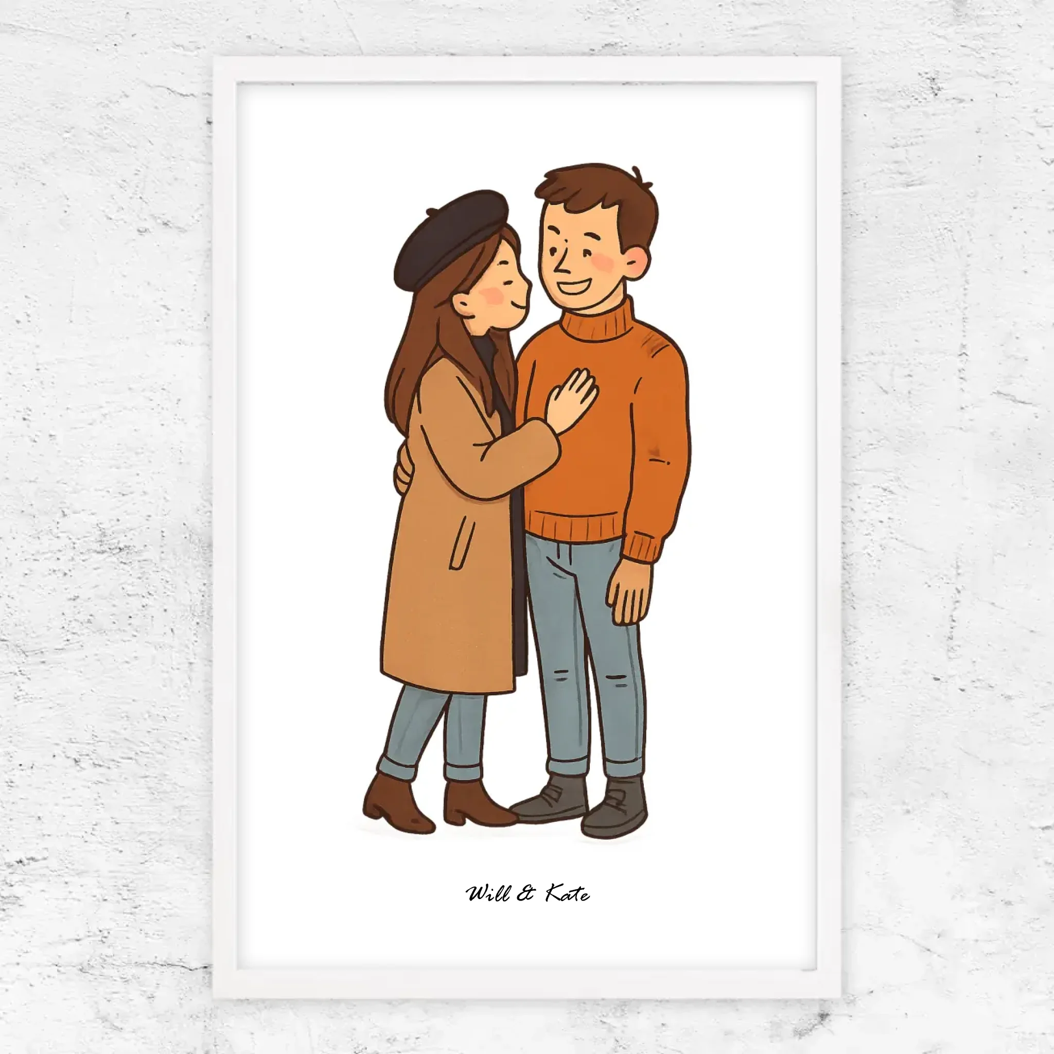 Poster personnalisé – Portrait de couple personnalisé