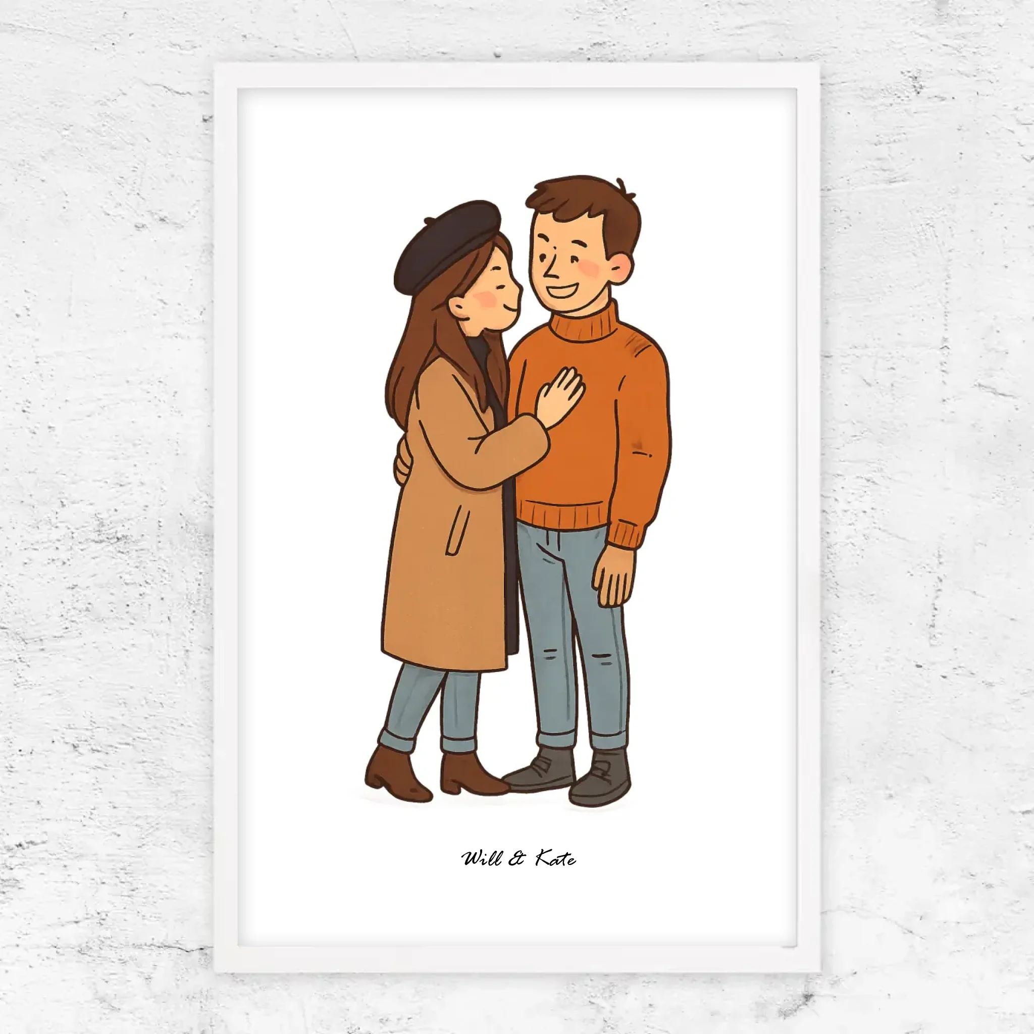 Poster personnalisé – Portrait de couple personnalisé