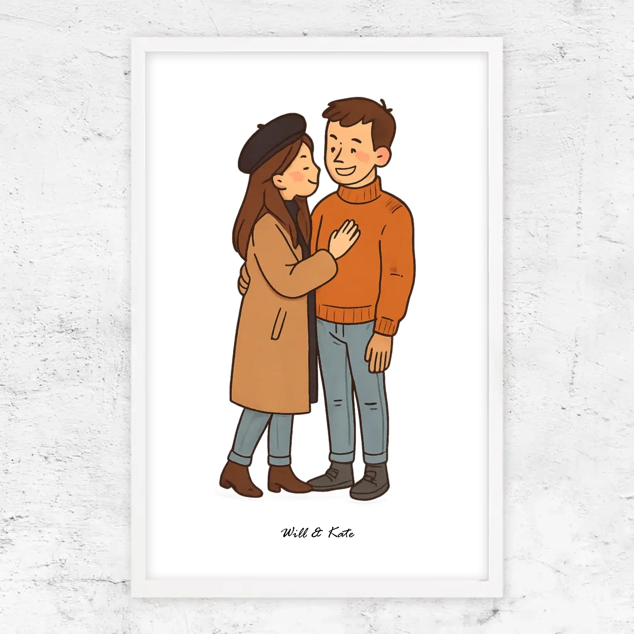 Poster personnalisé – Portrait de couple personnalisé