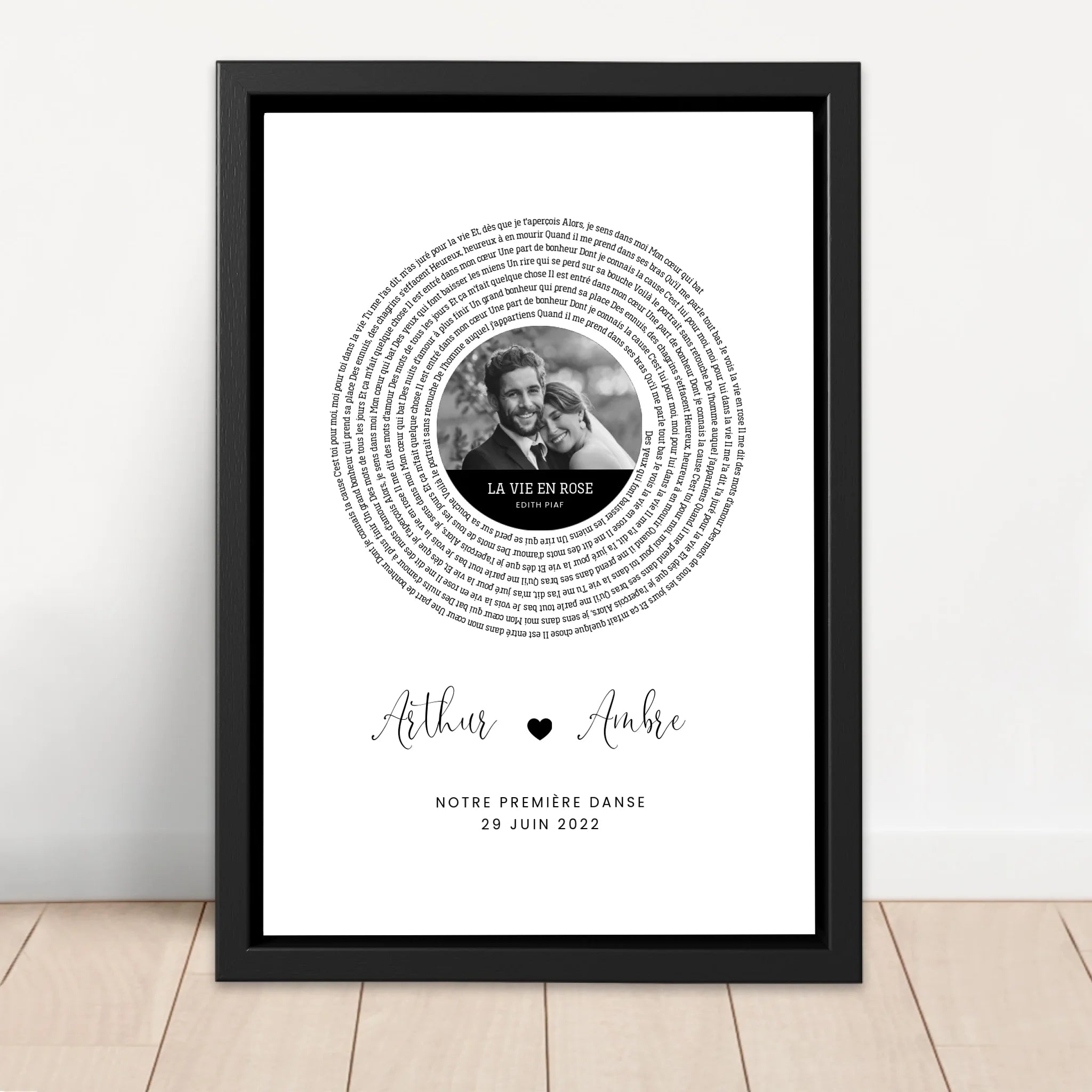 Toile personnalisée – Affiche personnalisée avec paroles de chanson