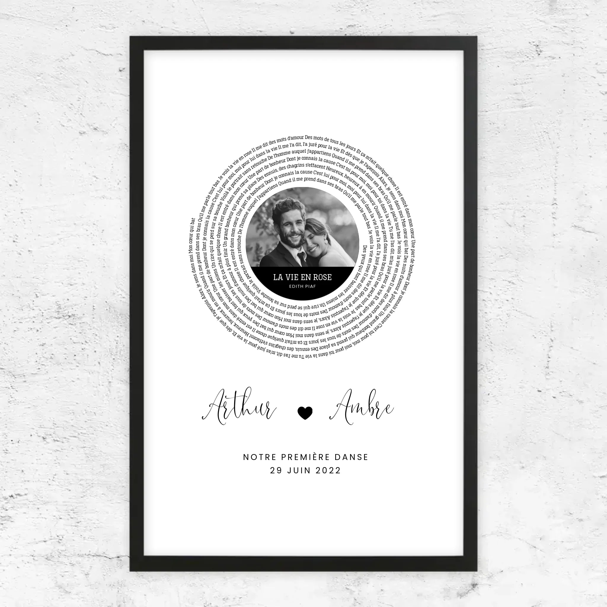 Poster personnalisé – Affiche personnalisée avec paroles de chanson