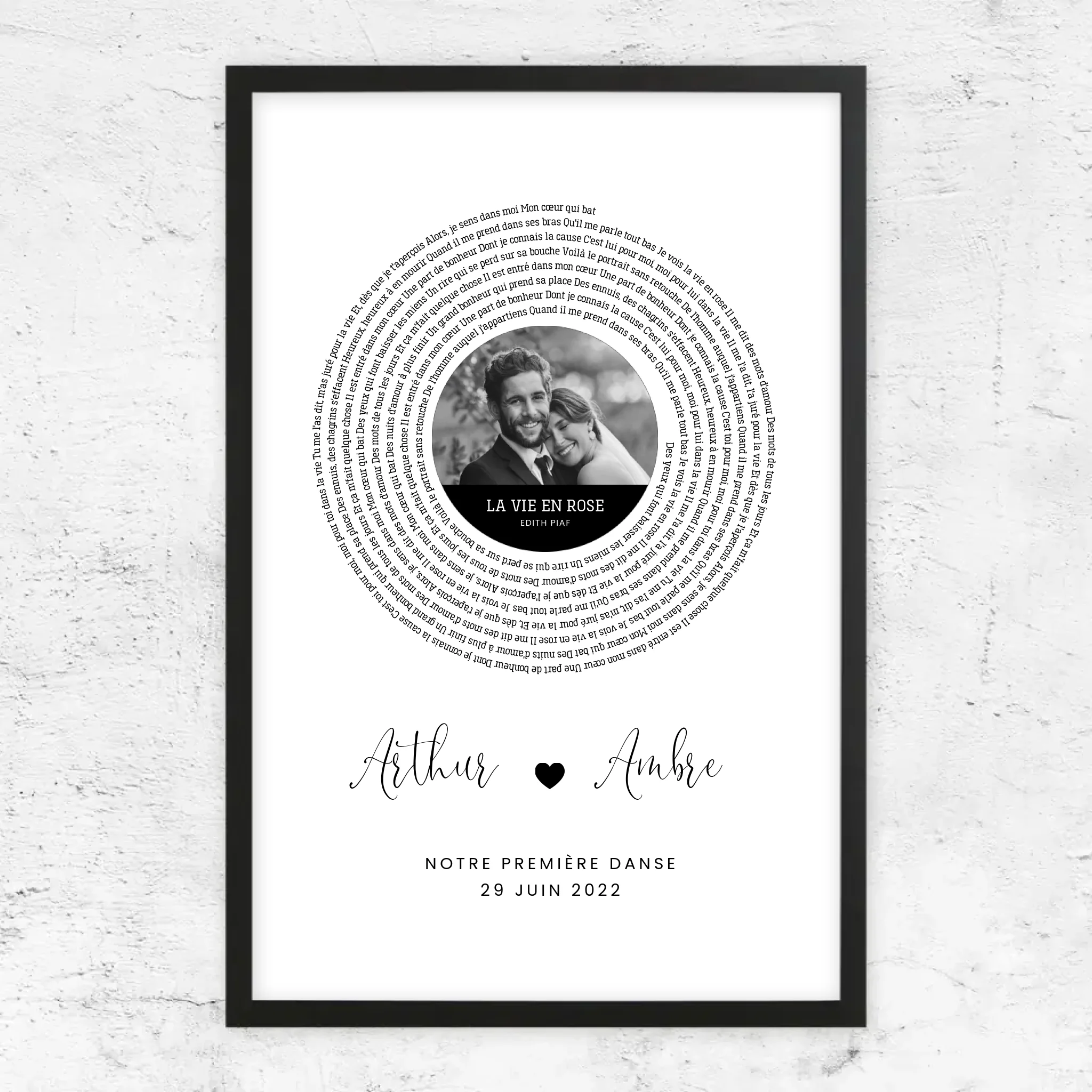 Poster personnalisé – Affiche personnalisée avec paroles de chanson