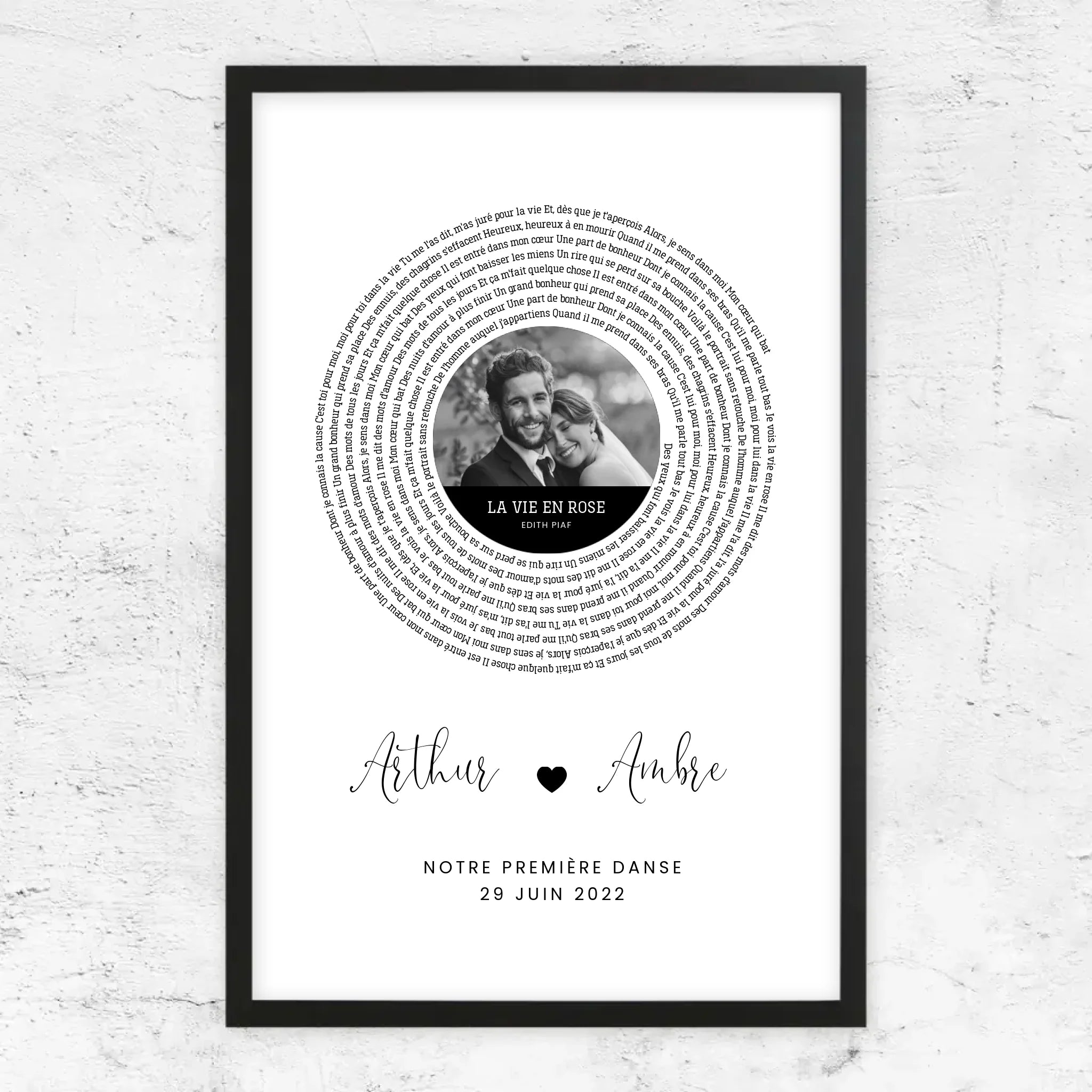 Poster personnalisé – Affiche personnalisée avec paroles de chanson