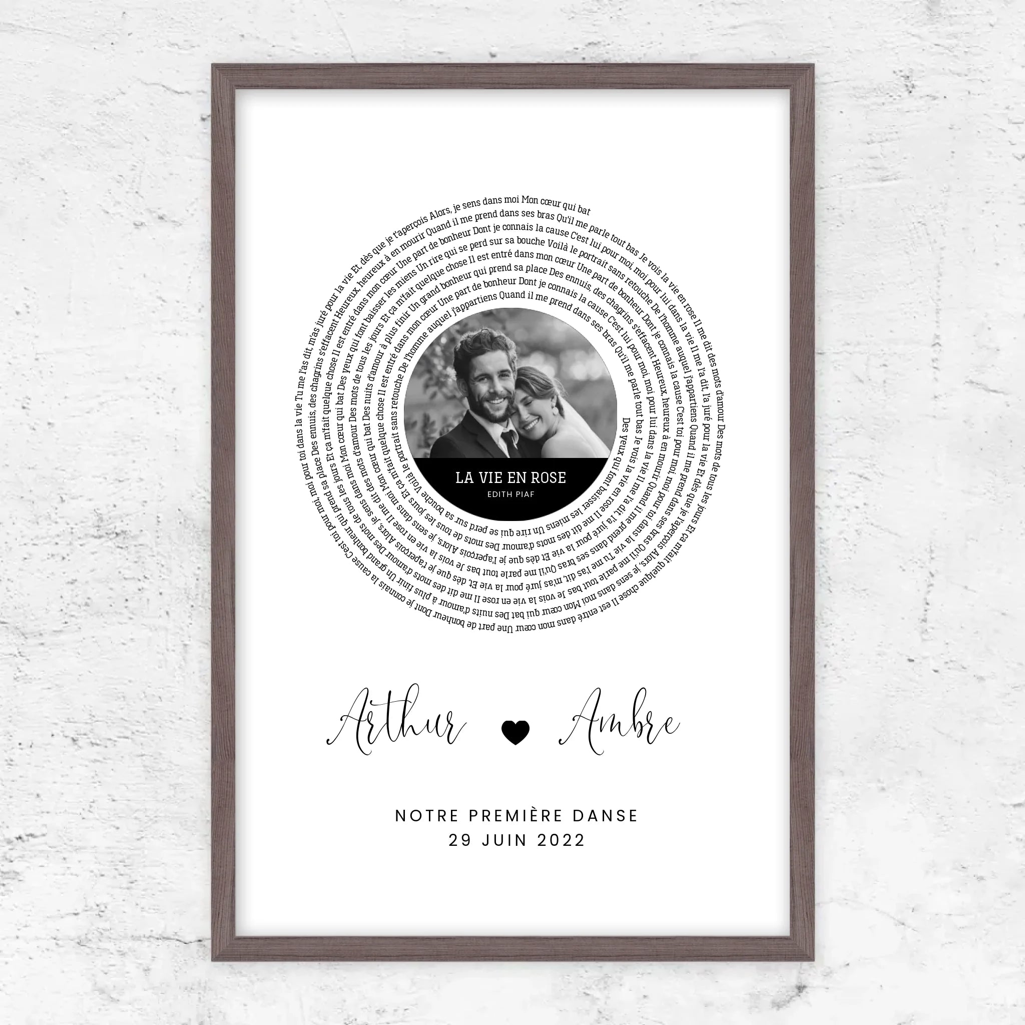 Poster personnalisé – Affiche personnalisée avec paroles de chanson