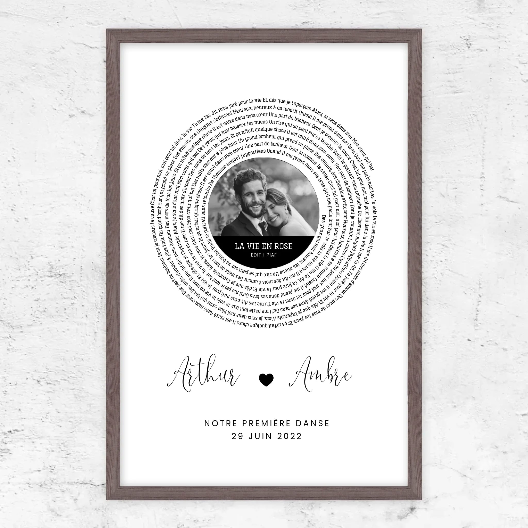 Poster personnalisé – Affiche personnalisée avec paroles de chanson