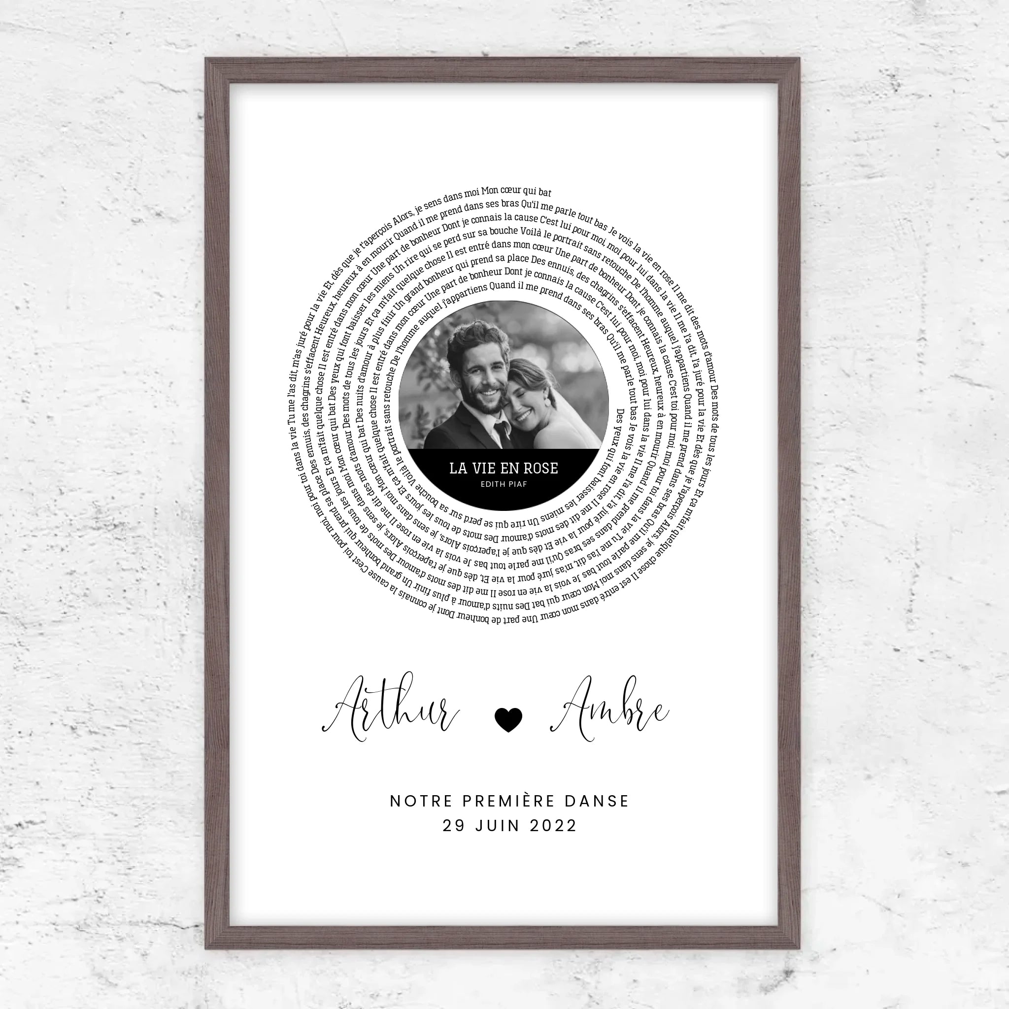 Poster personnalisé – Affiche personnalisée avec paroles de chanson