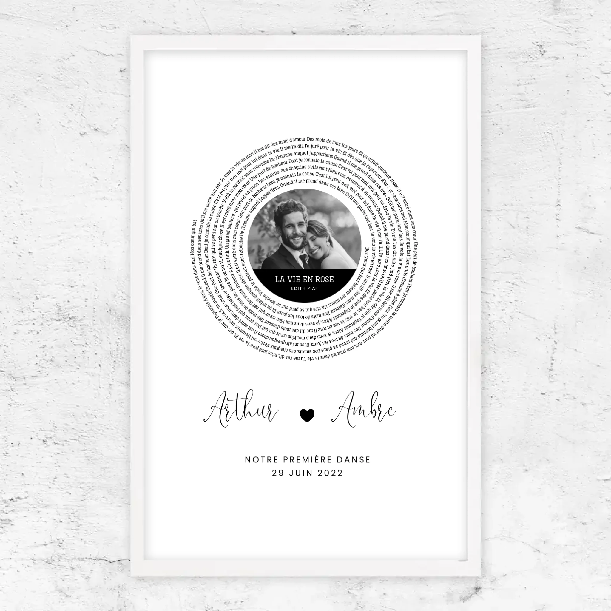 Poster personnalisé – Affiche personnalisée avec paroles de chanson