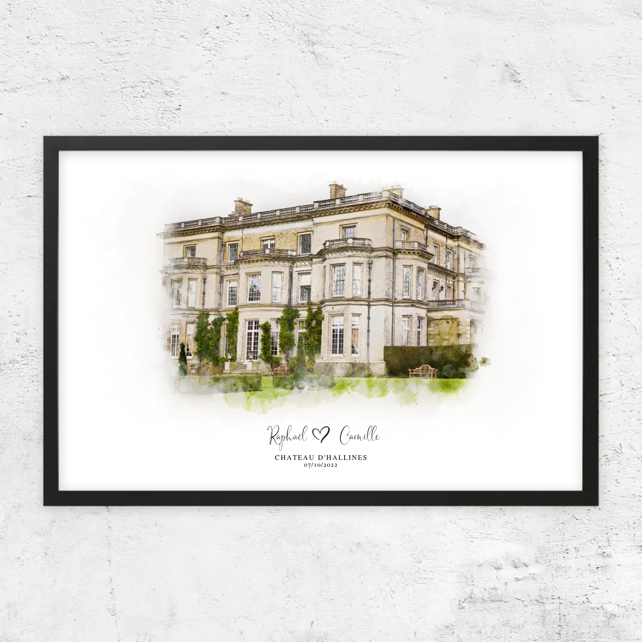 Poster personnalisé – Croquis du lieu de mariage