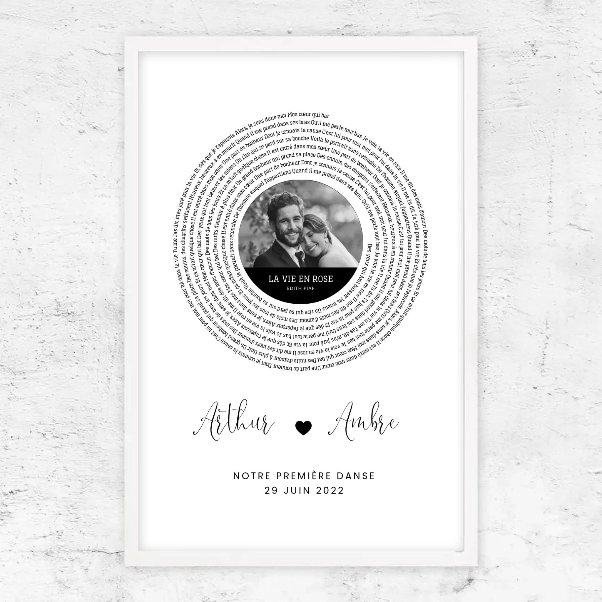 Poster personnalisé – Affiche personnalisée avec paroles de chanson