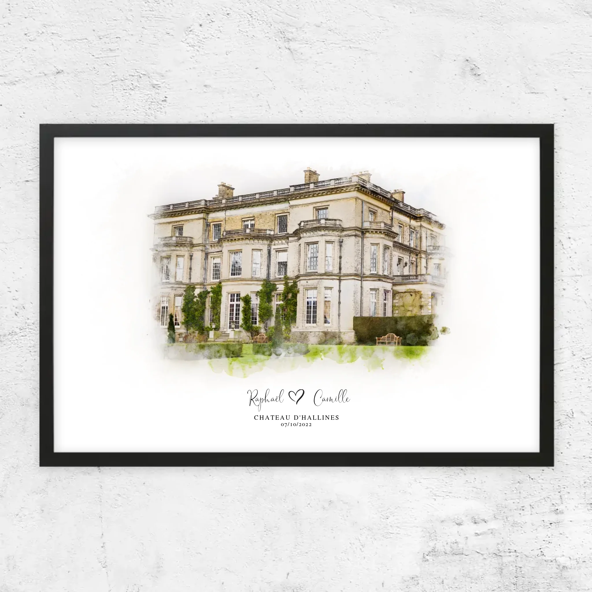 Poster personnalisé – Croquis du lieu de mariage