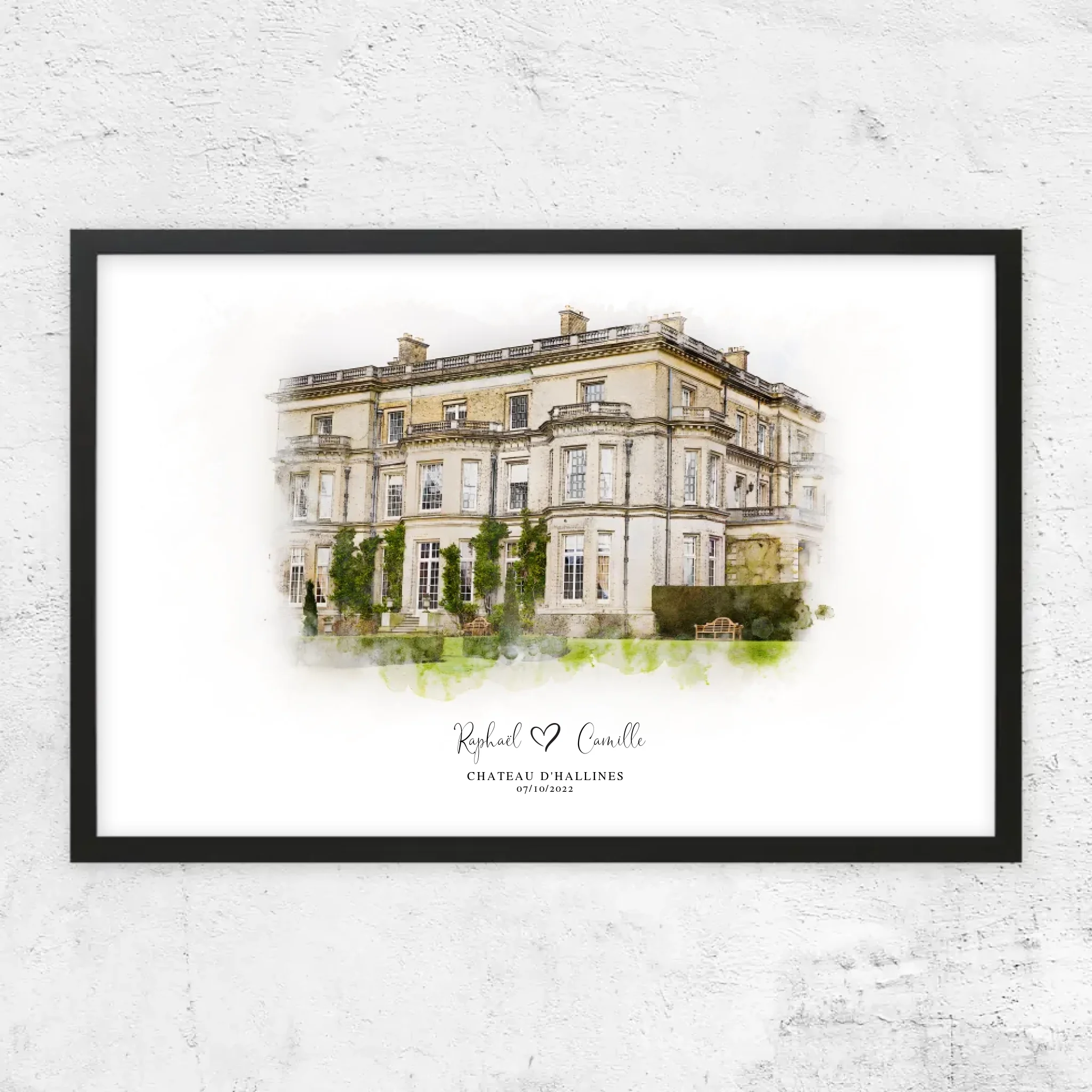 Poster personnalisé – Croquis du lieu de mariage