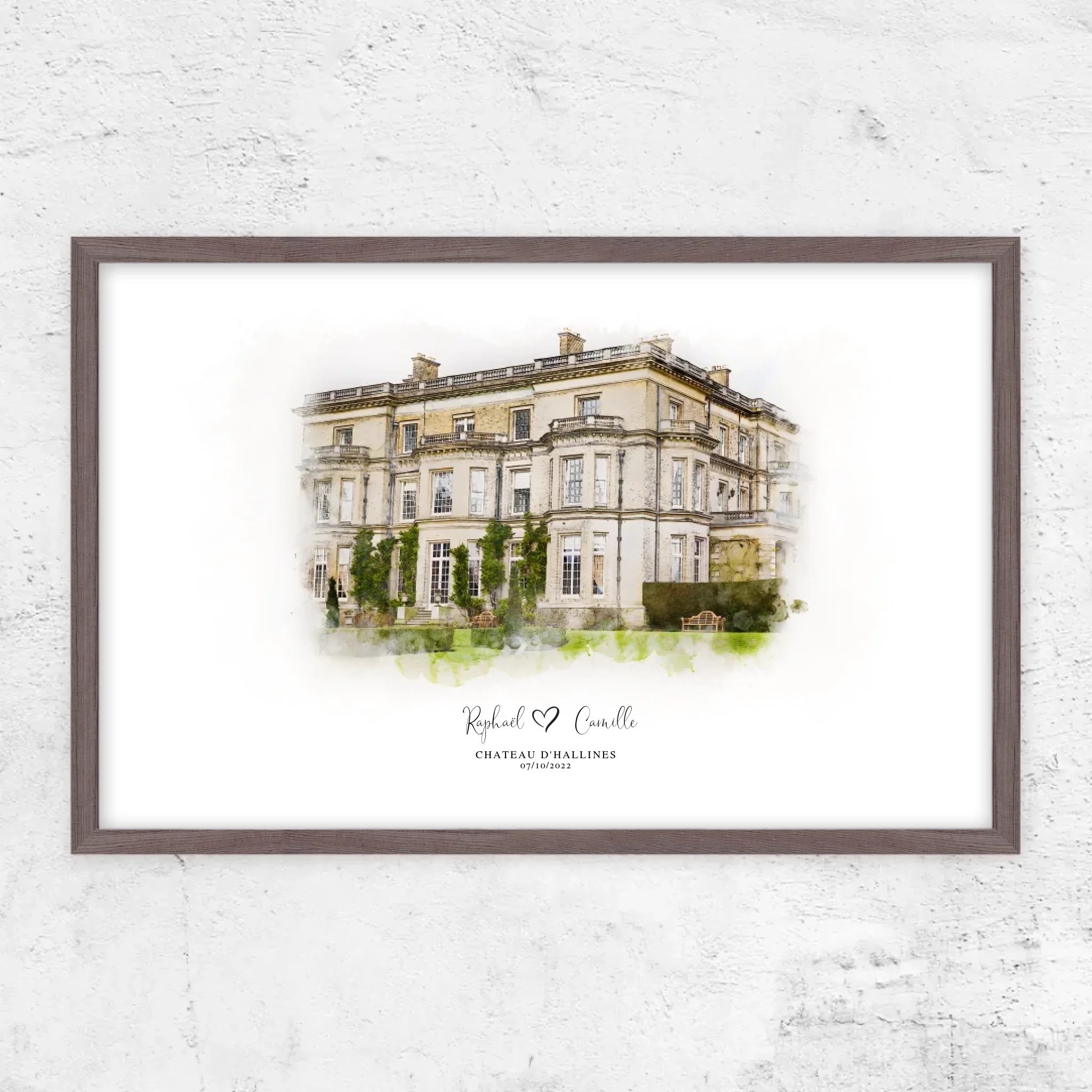 Poster personnalisé – Croquis du lieu de mariage