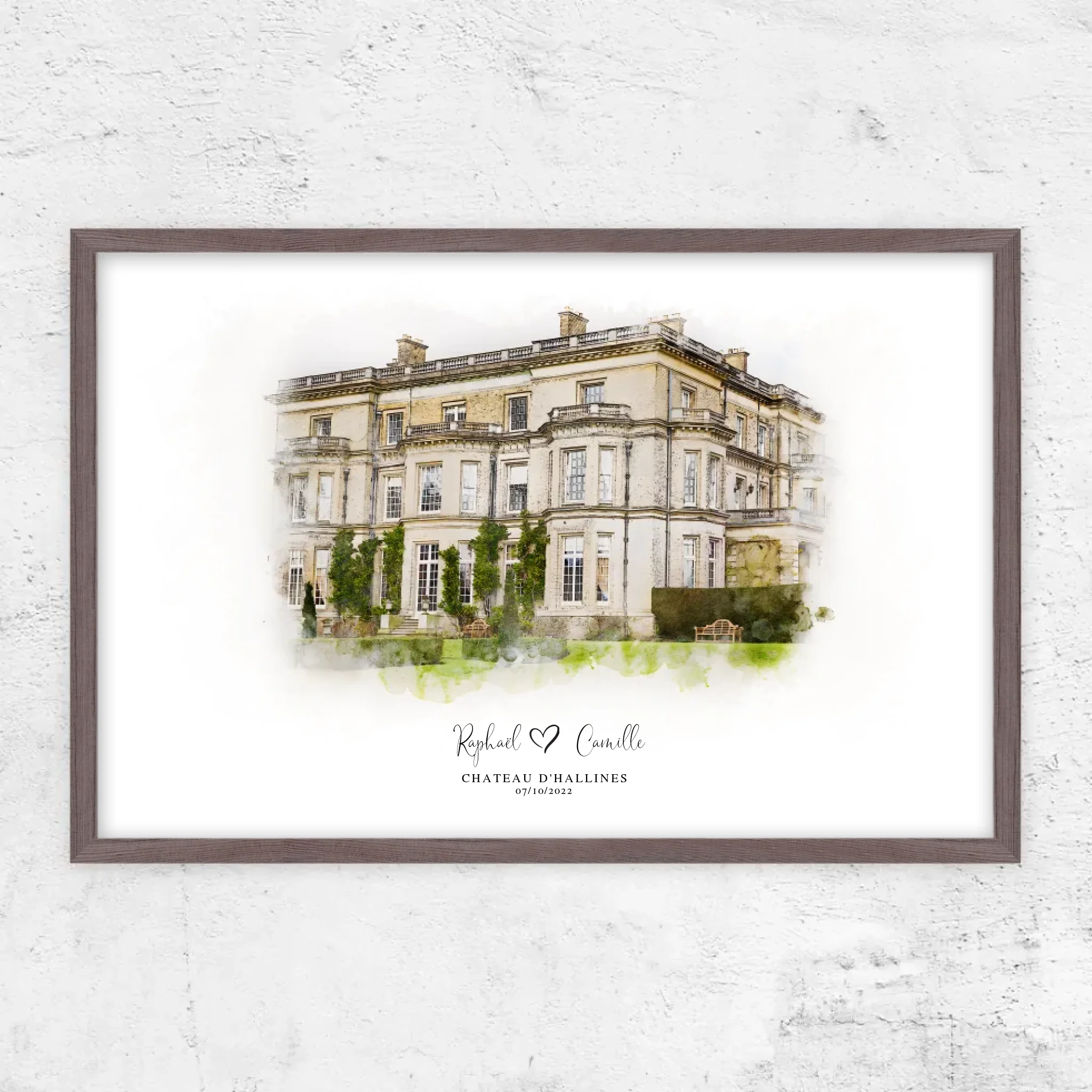Poster personnalisé – Croquis du lieu de mariage