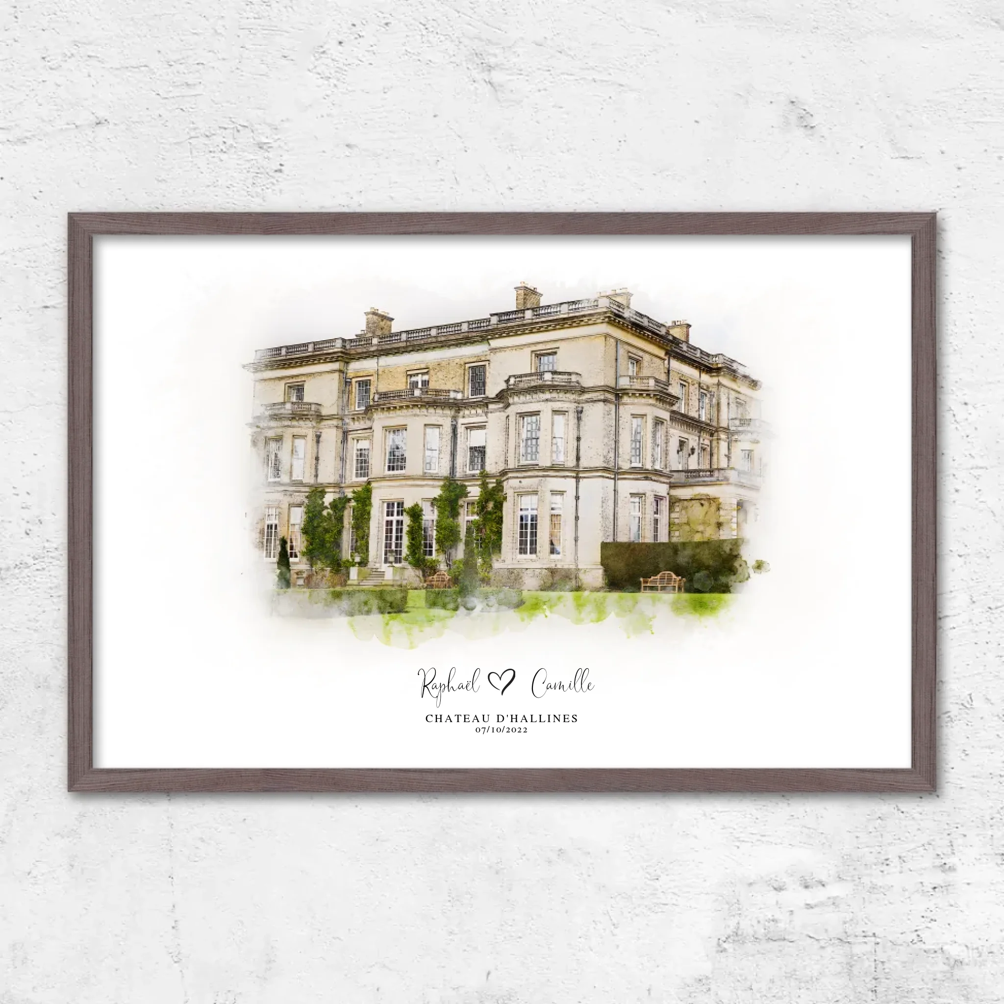 Poster personnalisé – Croquis du lieu de mariage