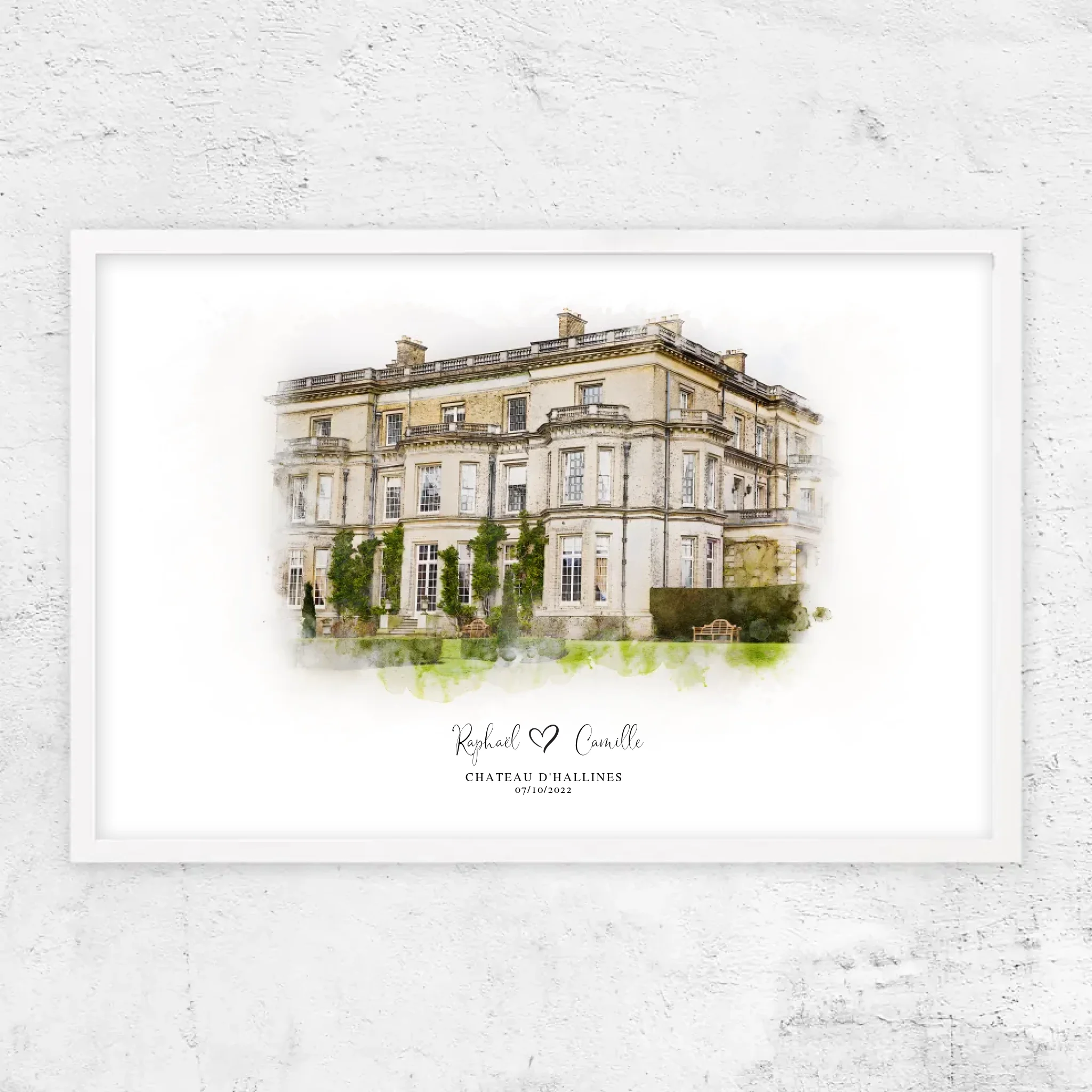 Poster personnalisé – Croquis du lieu de mariage