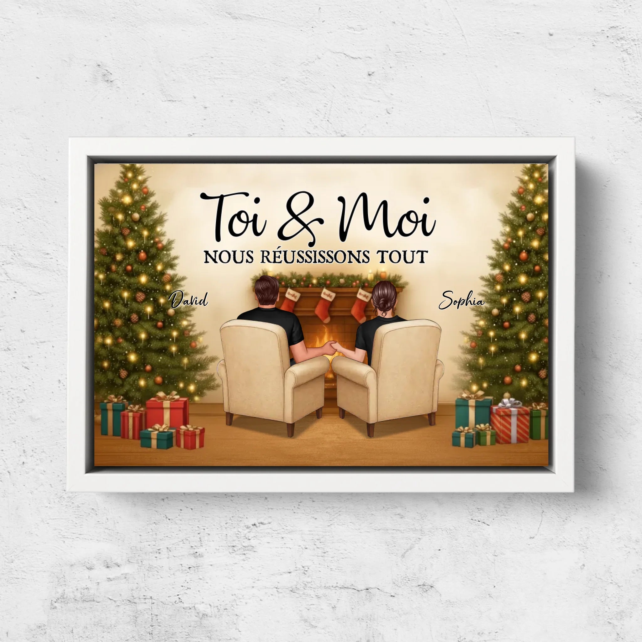 Toile personnalisée – Toi et moi, on gère ce Noël