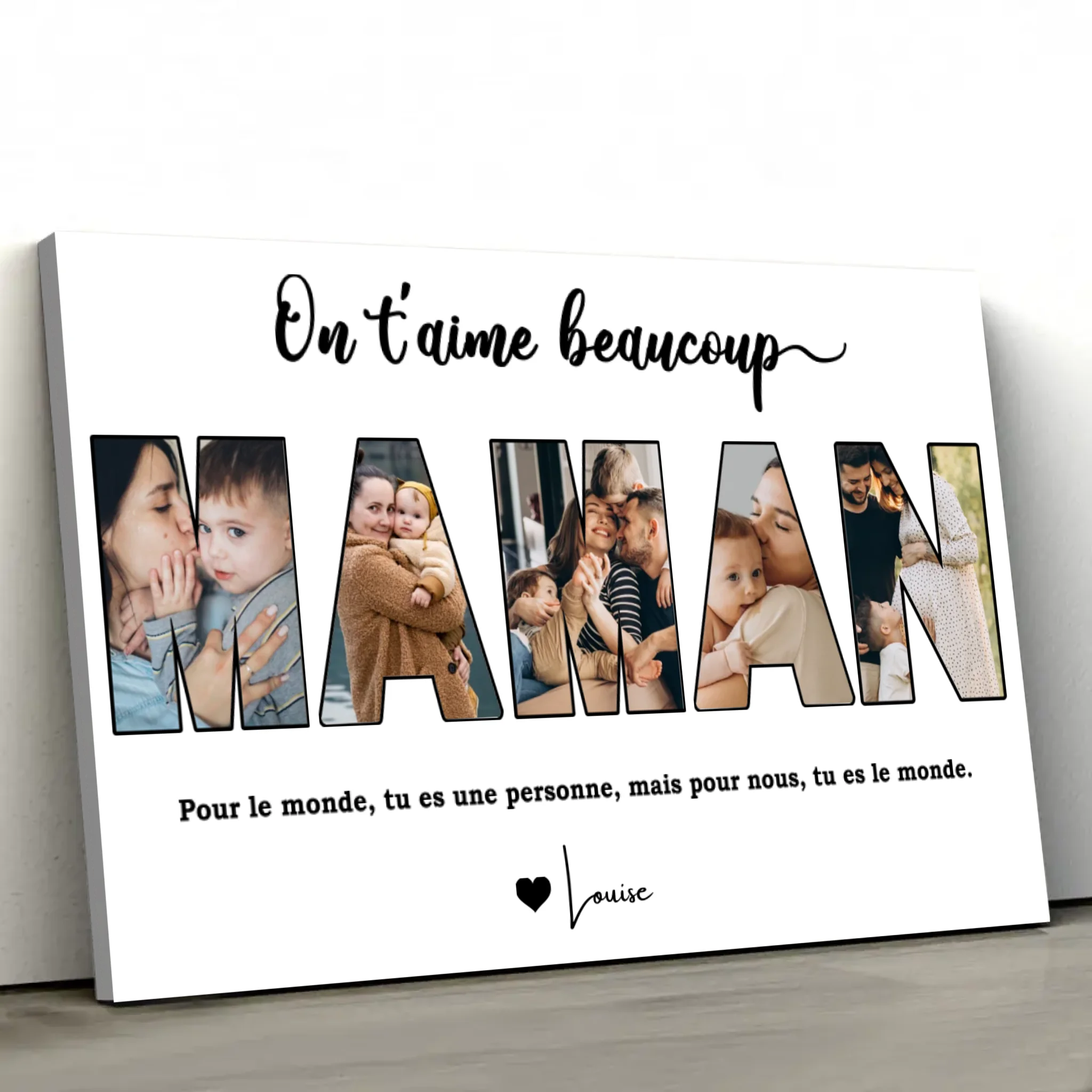 Toile personnalisée “Maman, on t'aime”