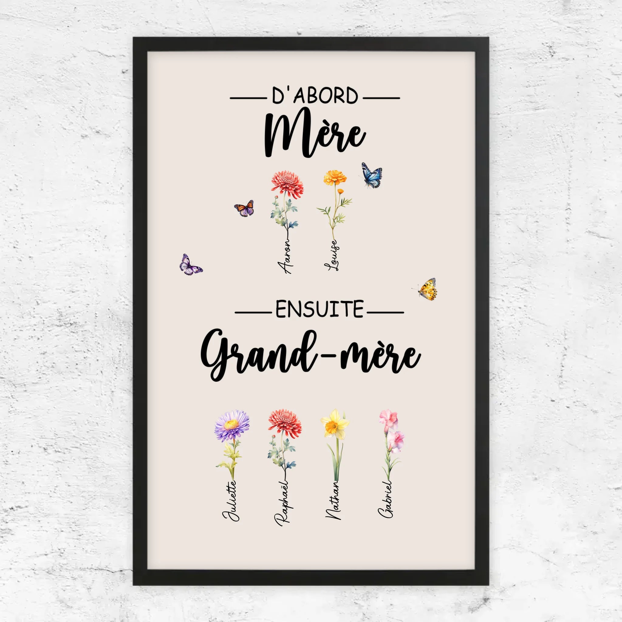Poster personnalisé "D'abord maman, ensuite grand-mère"