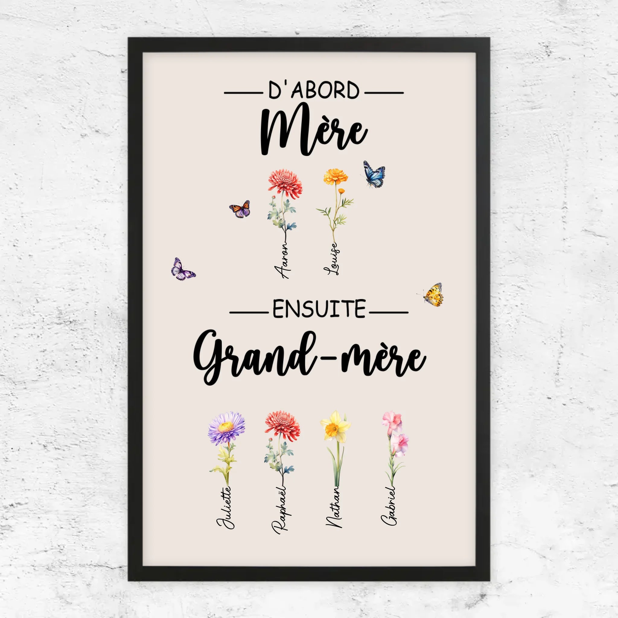 Poster personnalisé "D'abord maman, ensuite grand-mère"