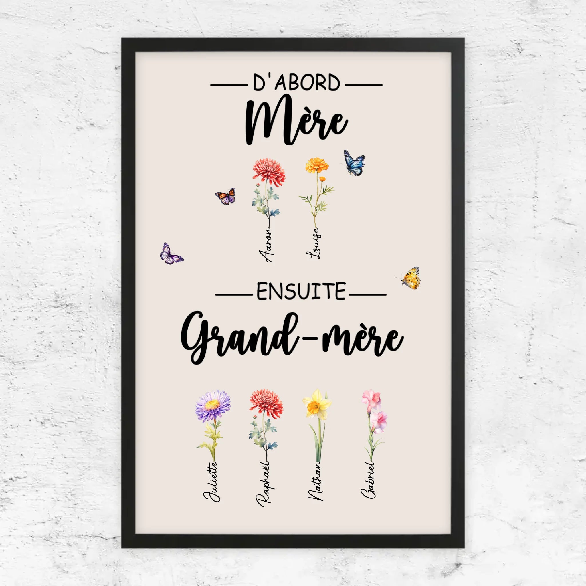 Poster personnalisé "D'abord maman, ensuite grand-mère"
