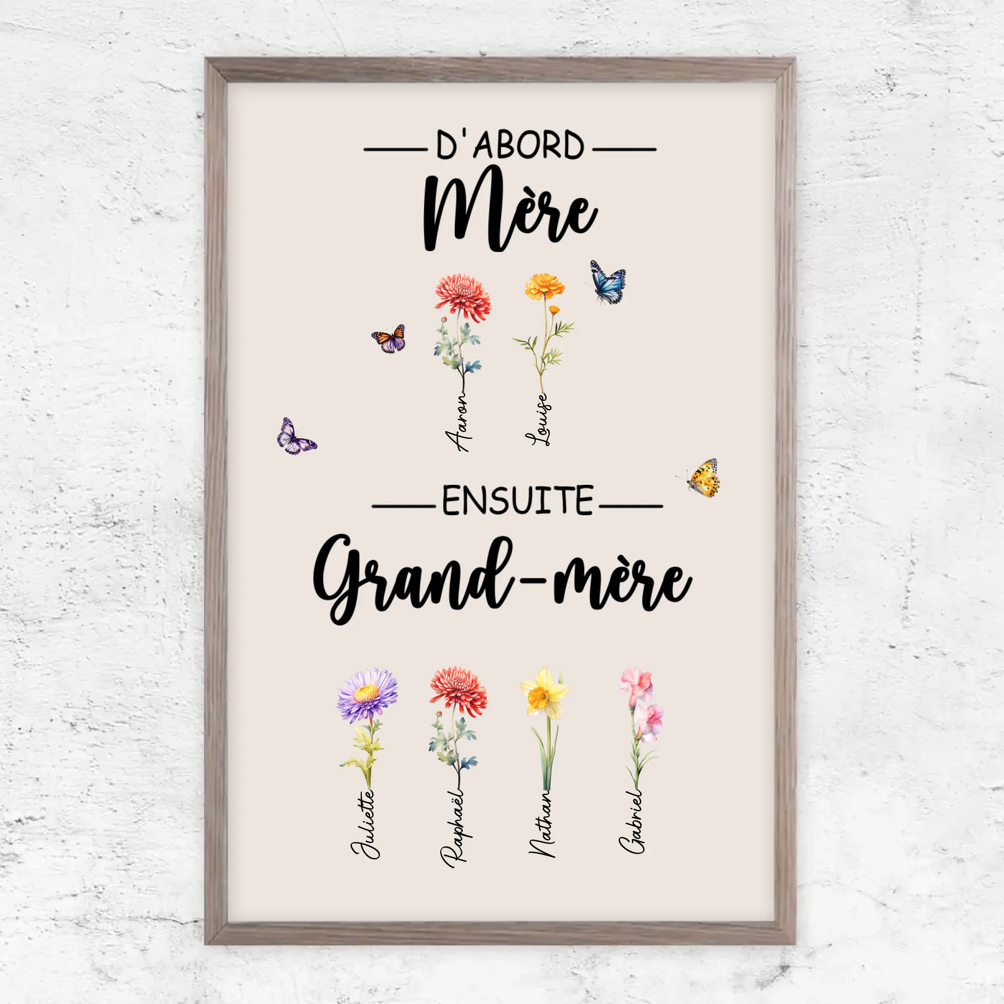Poster personnalisé "D'abord maman, ensuite grand-mère"