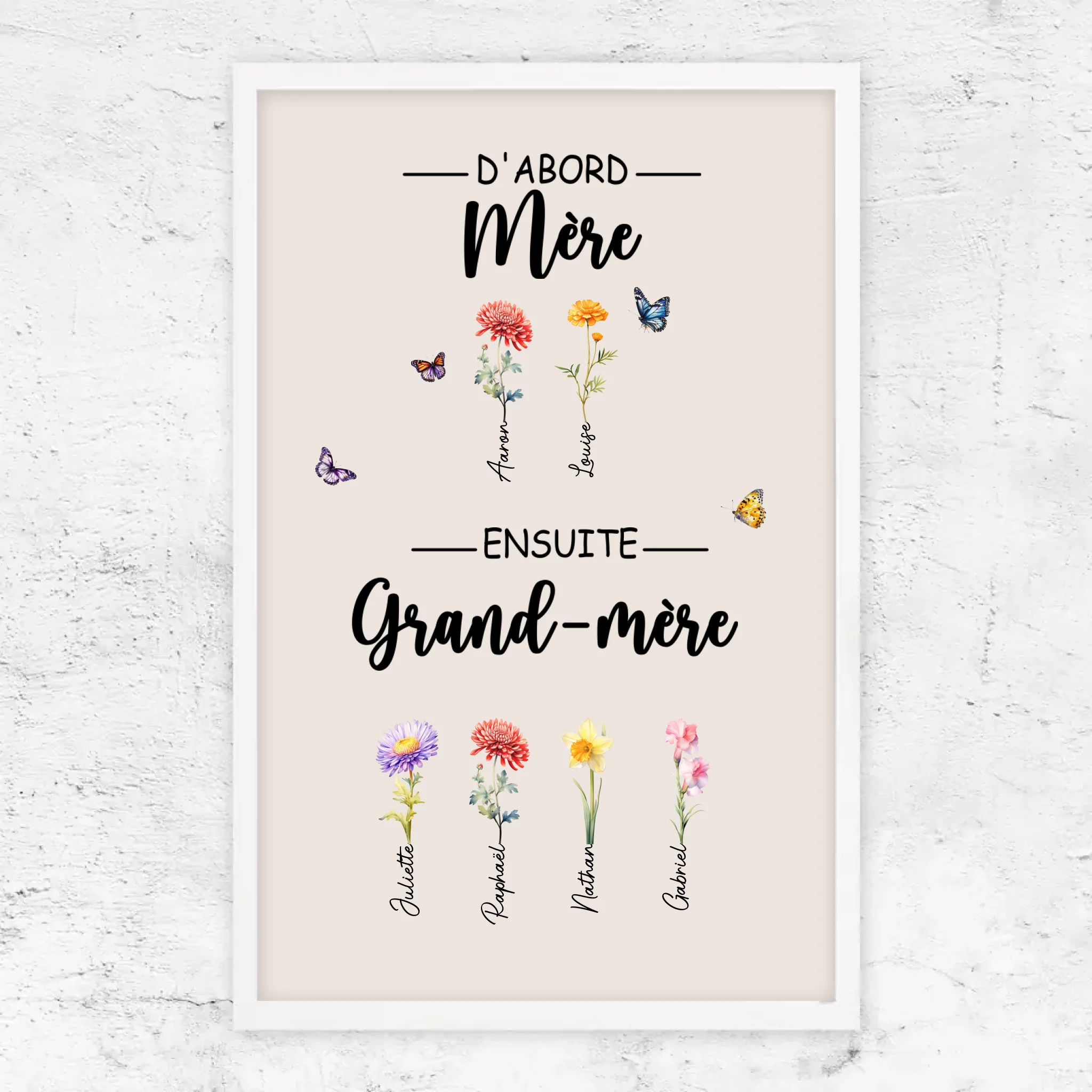 Poster personnalisé "D'abord maman, ensuite grand-mère"
