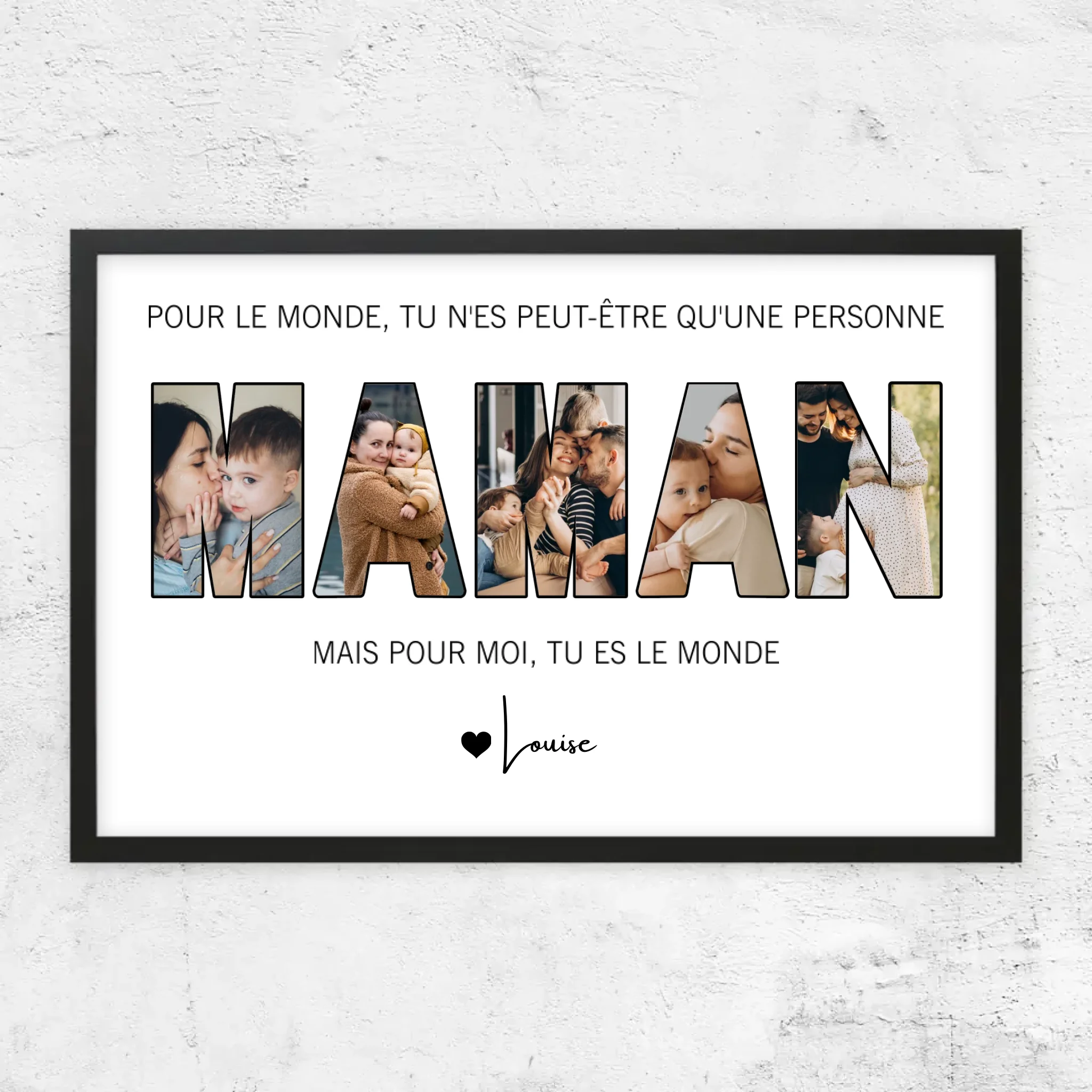 Poster personnalisé – Maman représente le monde pour nous