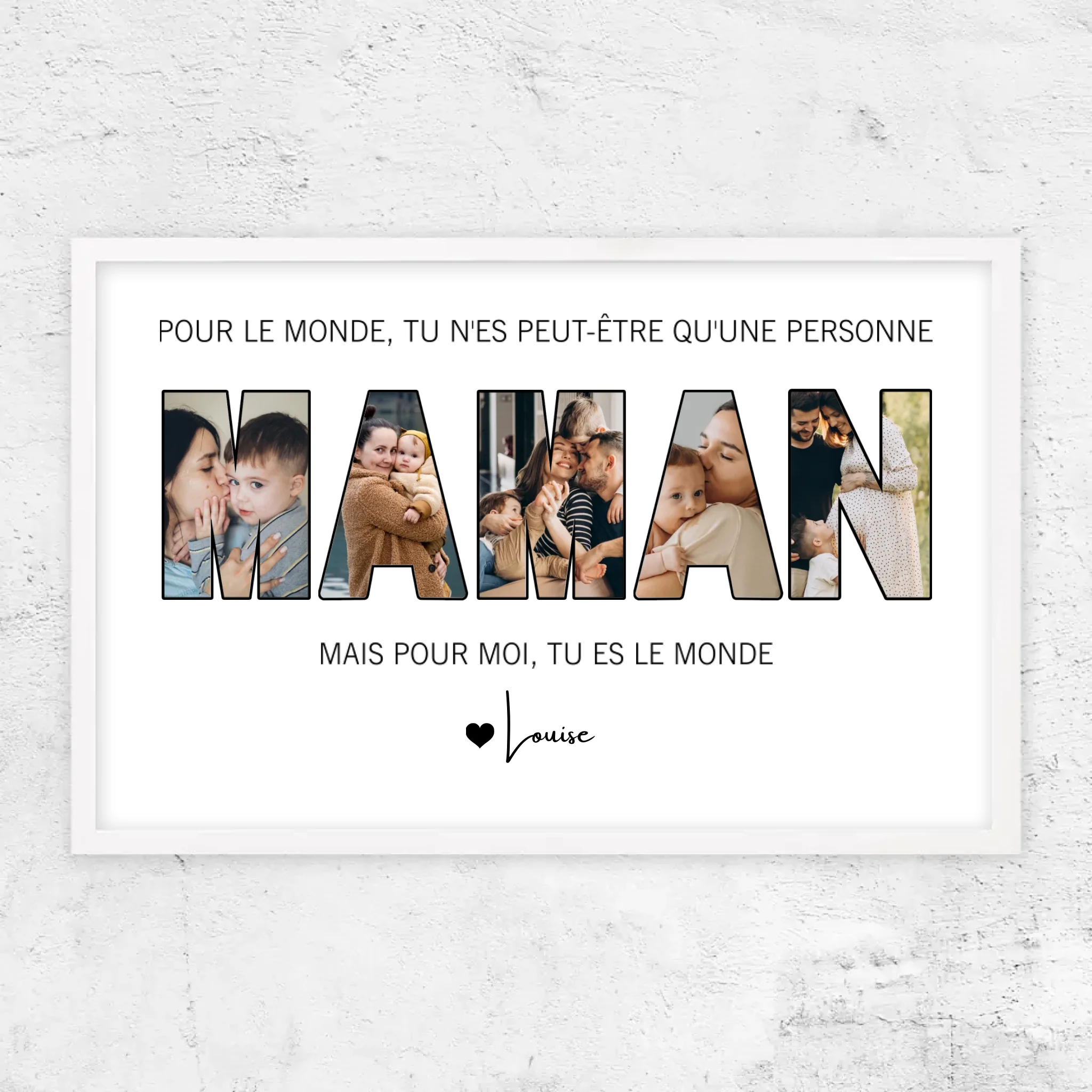 Poster personnalisé – Maman représente le monde pour nous