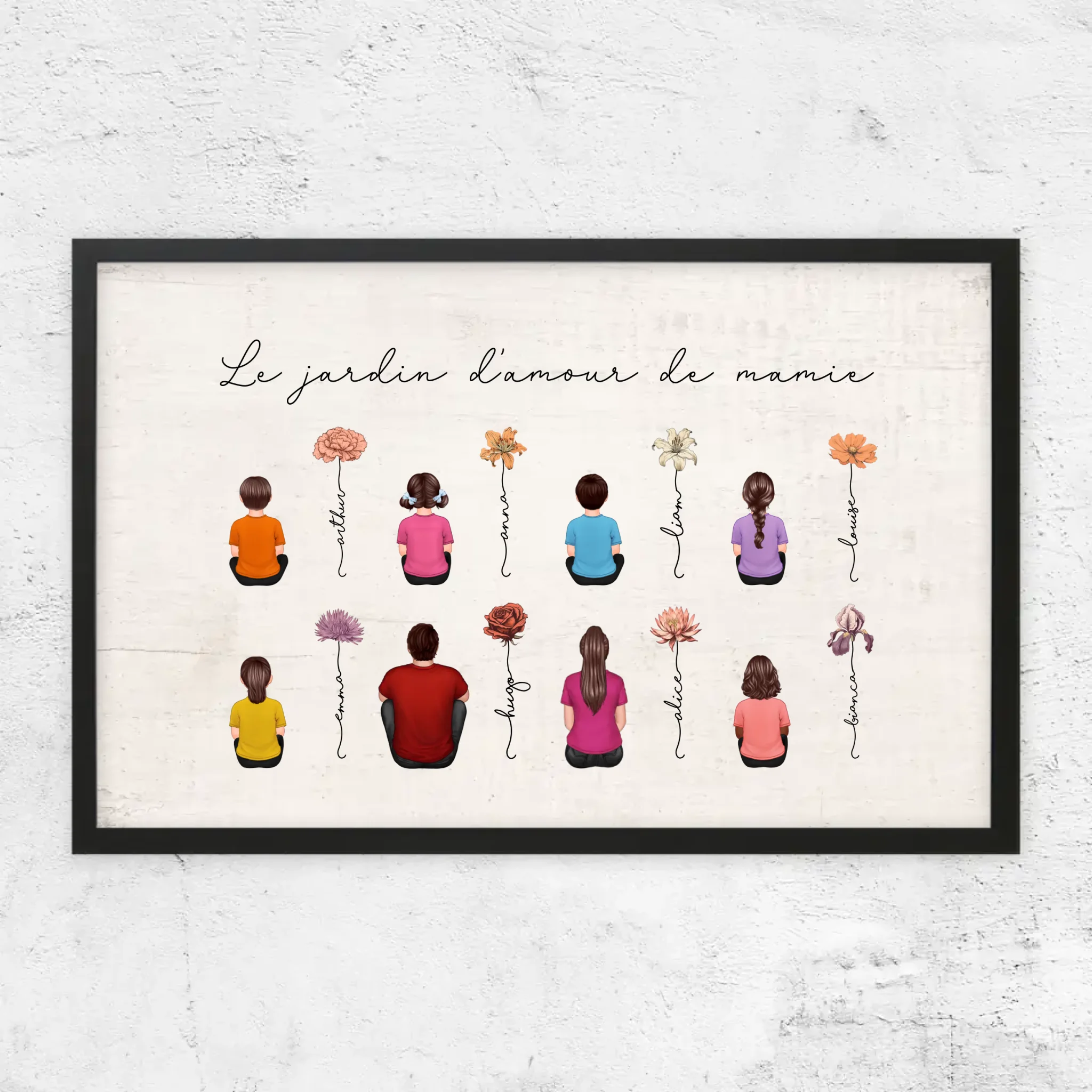 Poster personnalisé – Jardin vintage des fleurs de mois de naissance