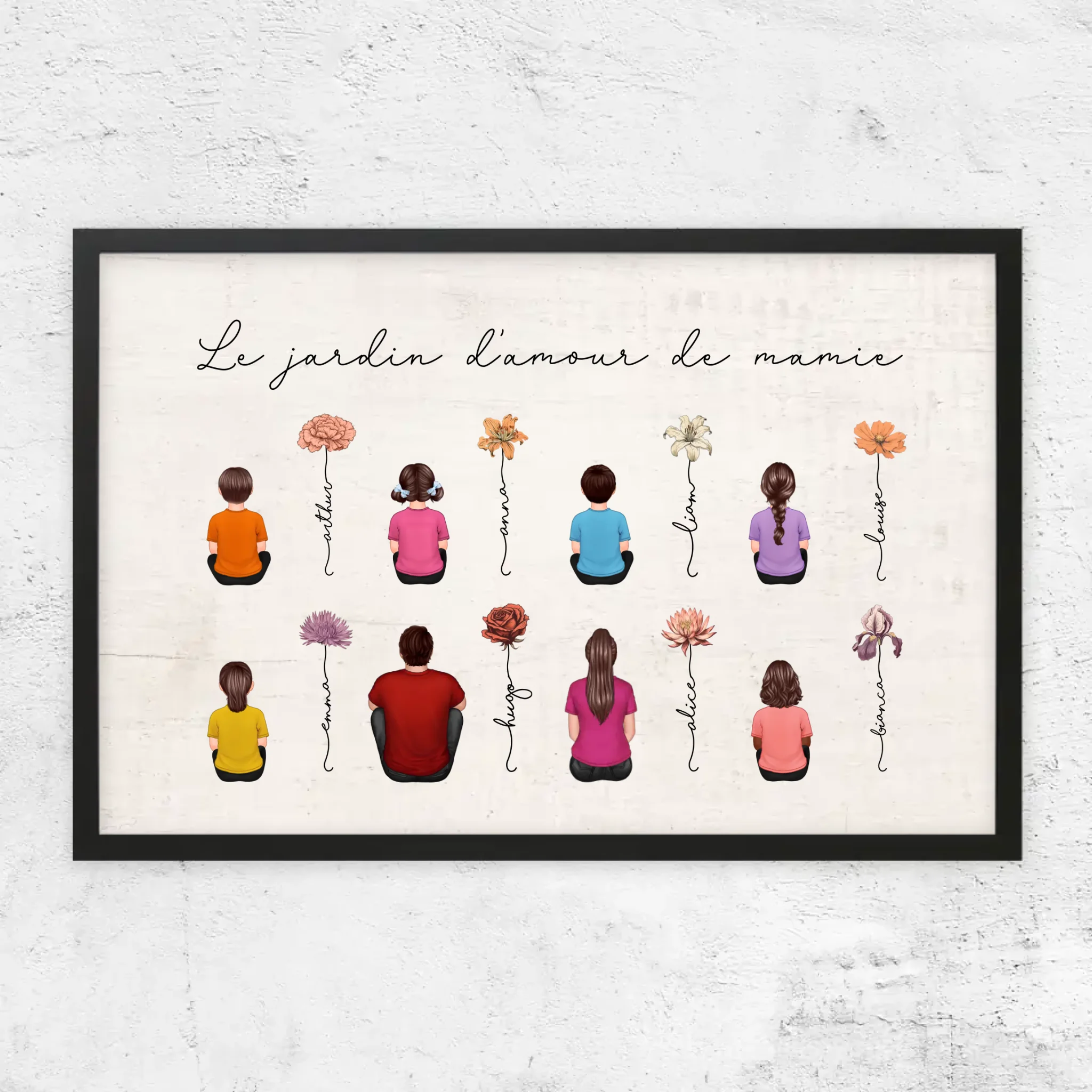 Poster personnalisé – Jardin vintage des fleurs de mois de naissance