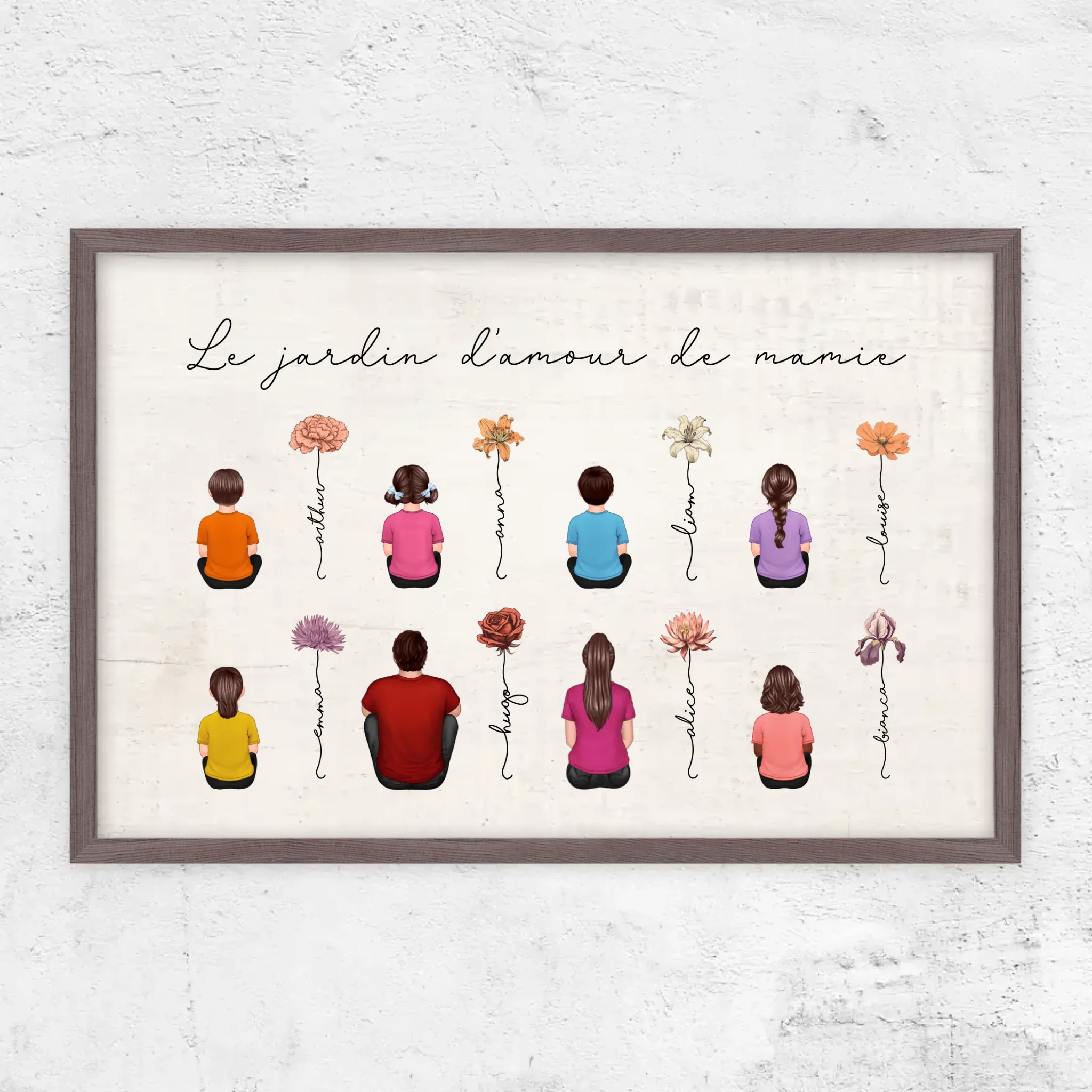 Poster personnalisé – Jardin vintage des fleurs de mois de naissance