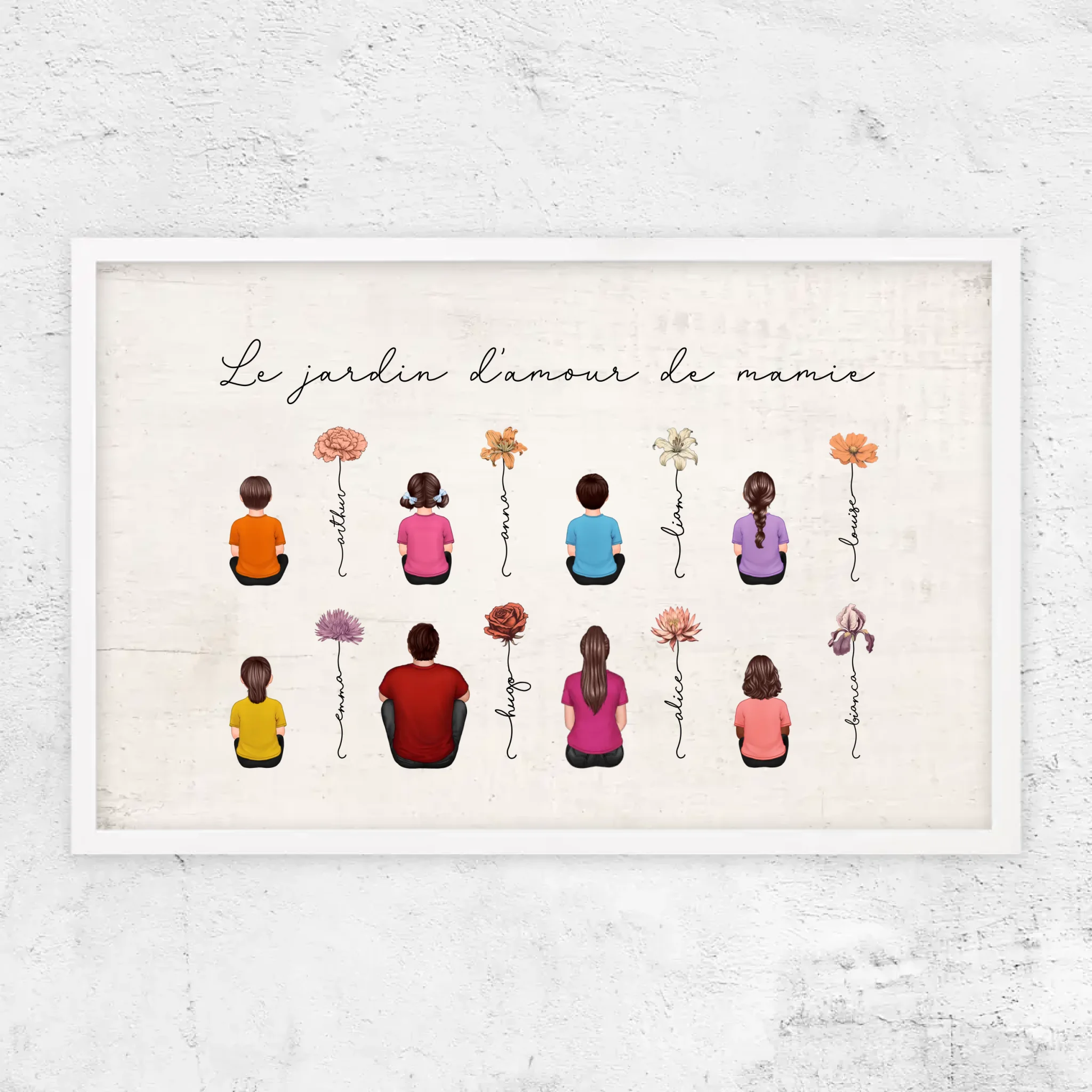 Poster personnalisé – Jardin vintage des fleurs de mois de naissance