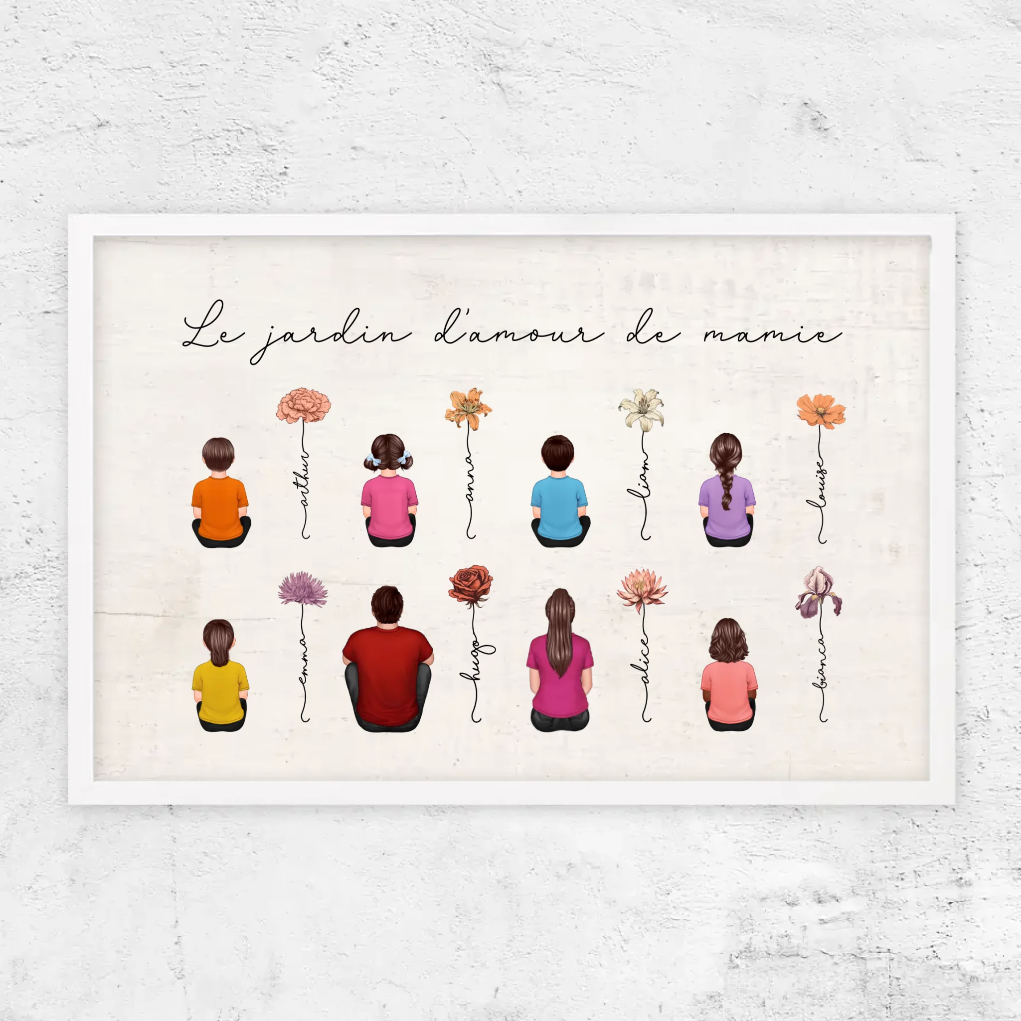 Poster personnalisé – Jardin vintage des fleurs de mois de naissance