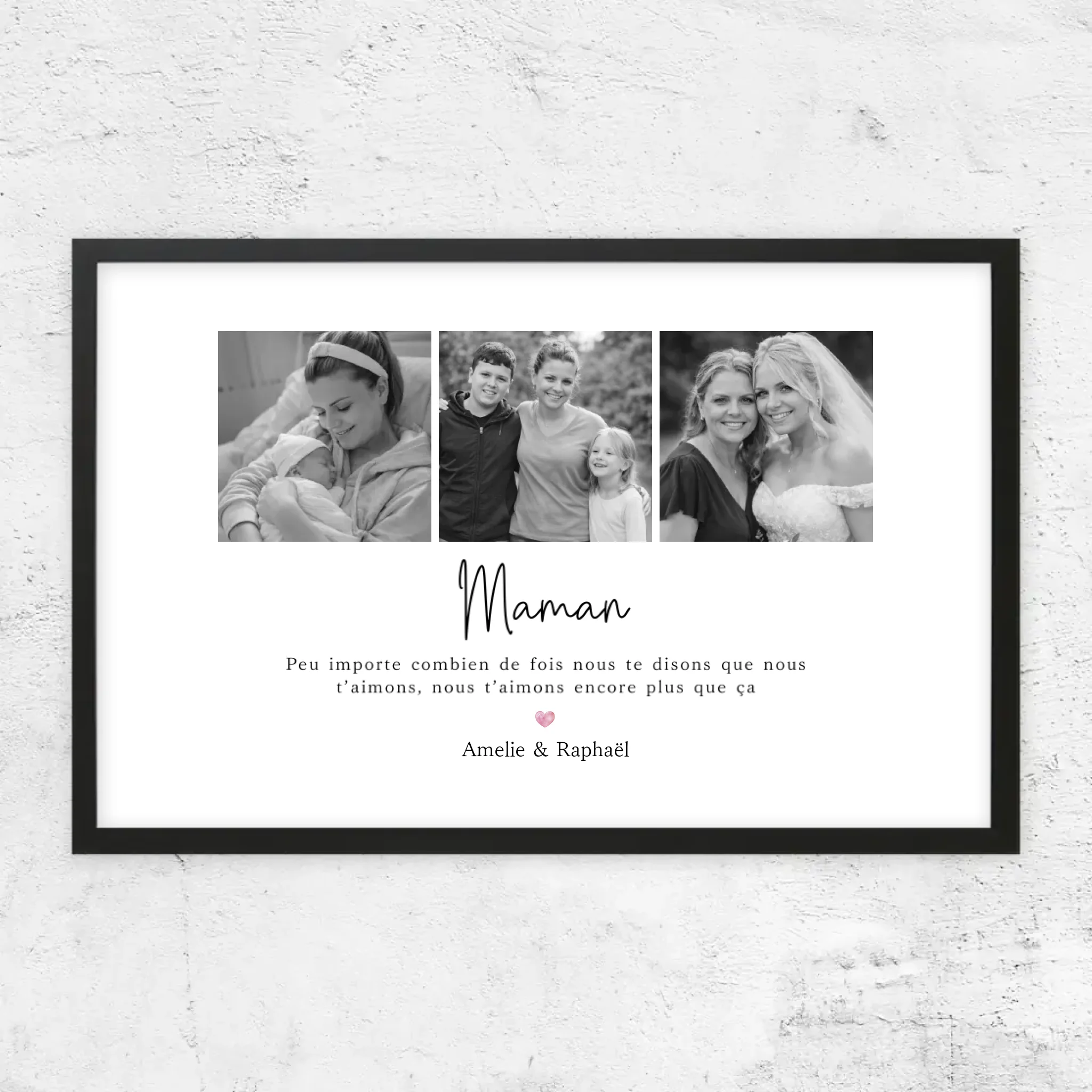Poster personnalisé – Maman, nous t’aimerons toujours – collage