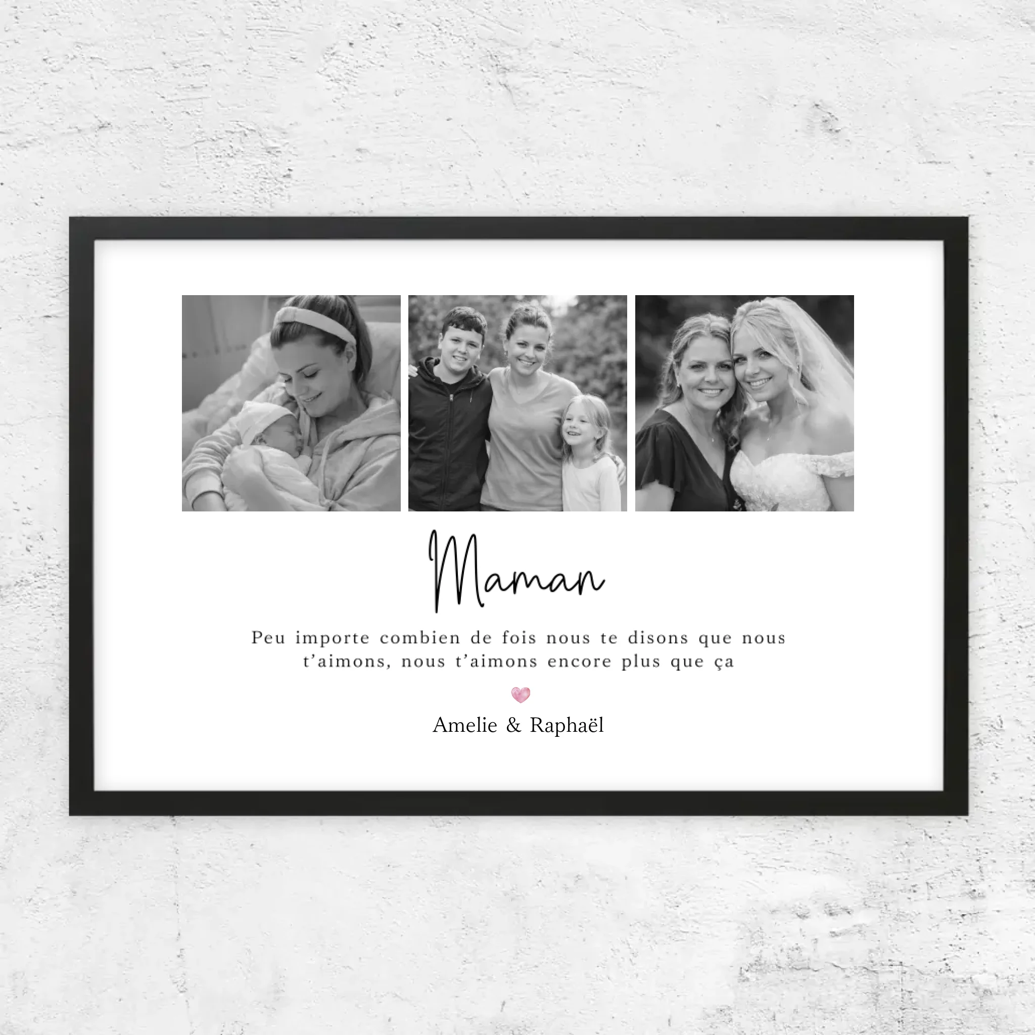 Poster personnalisé – Maman, nous t’aimerons toujours – collage