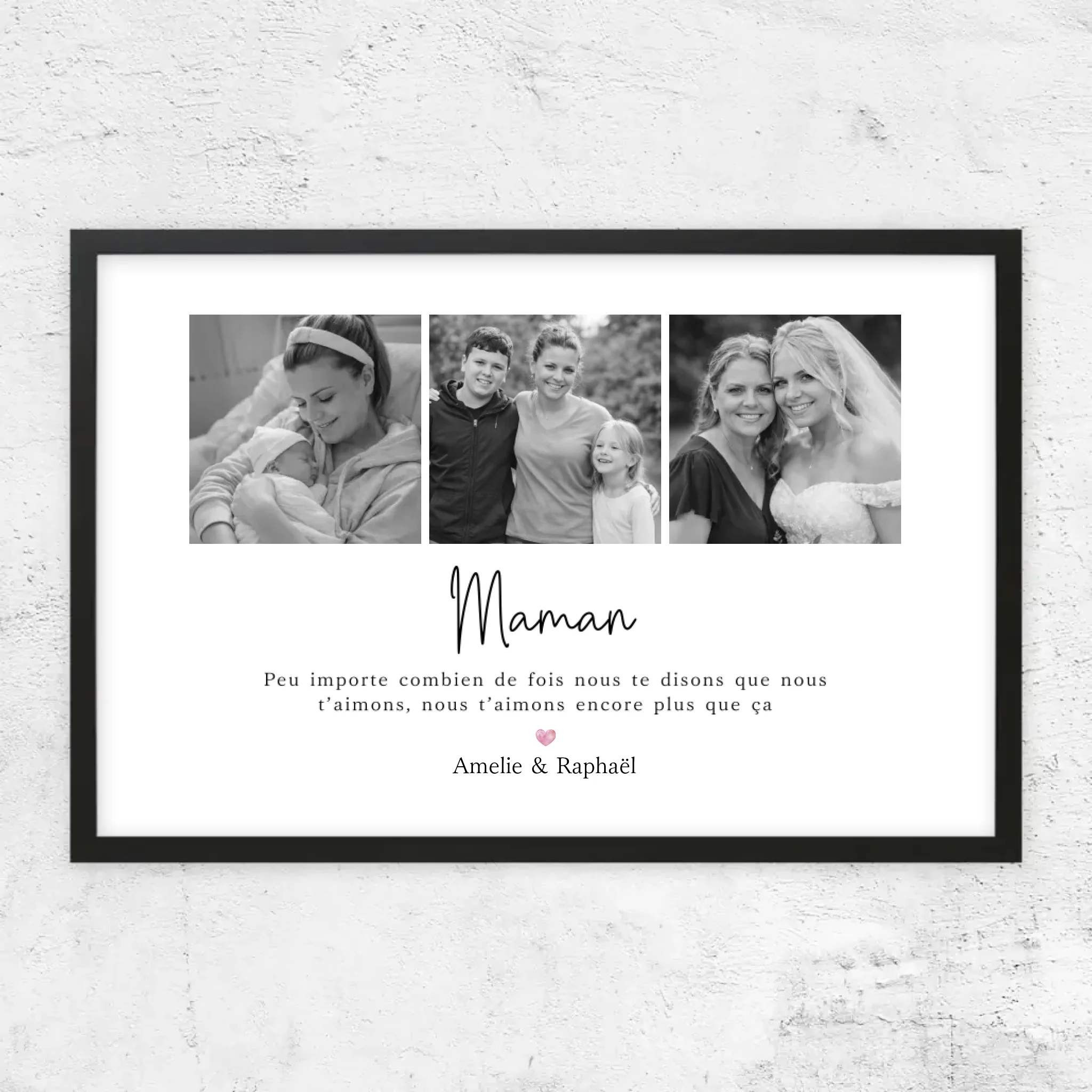 Poster personnalisé – Maman, nous t’aimerons toujours – collage