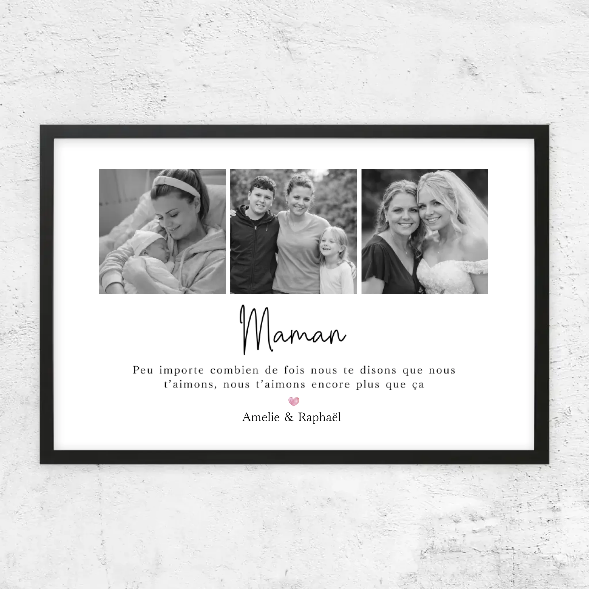 Poster personnalisé – Maman, nous t’aimerons toujours – collage