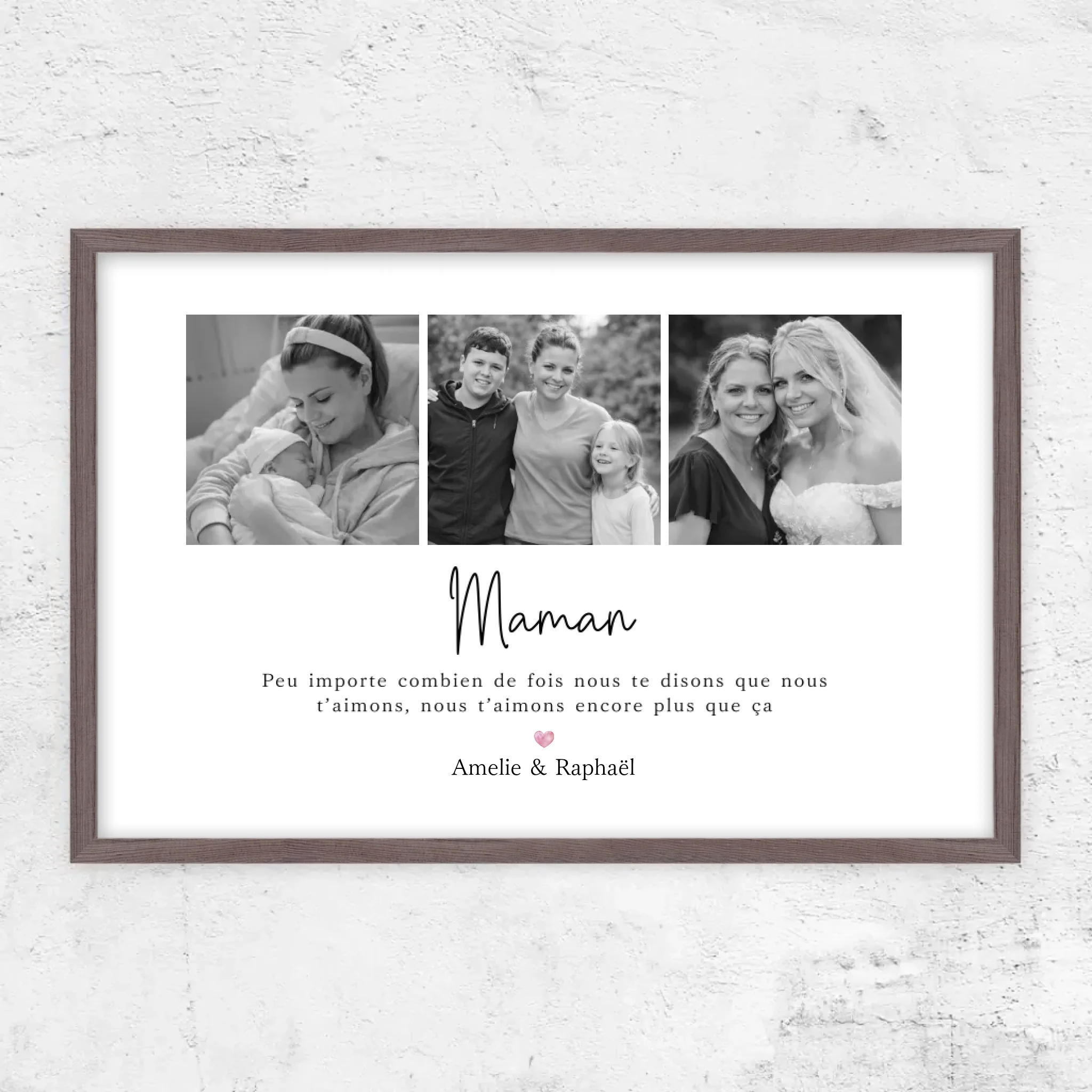 Poster personnalisé – Maman, nous t’aimerons toujours – collage