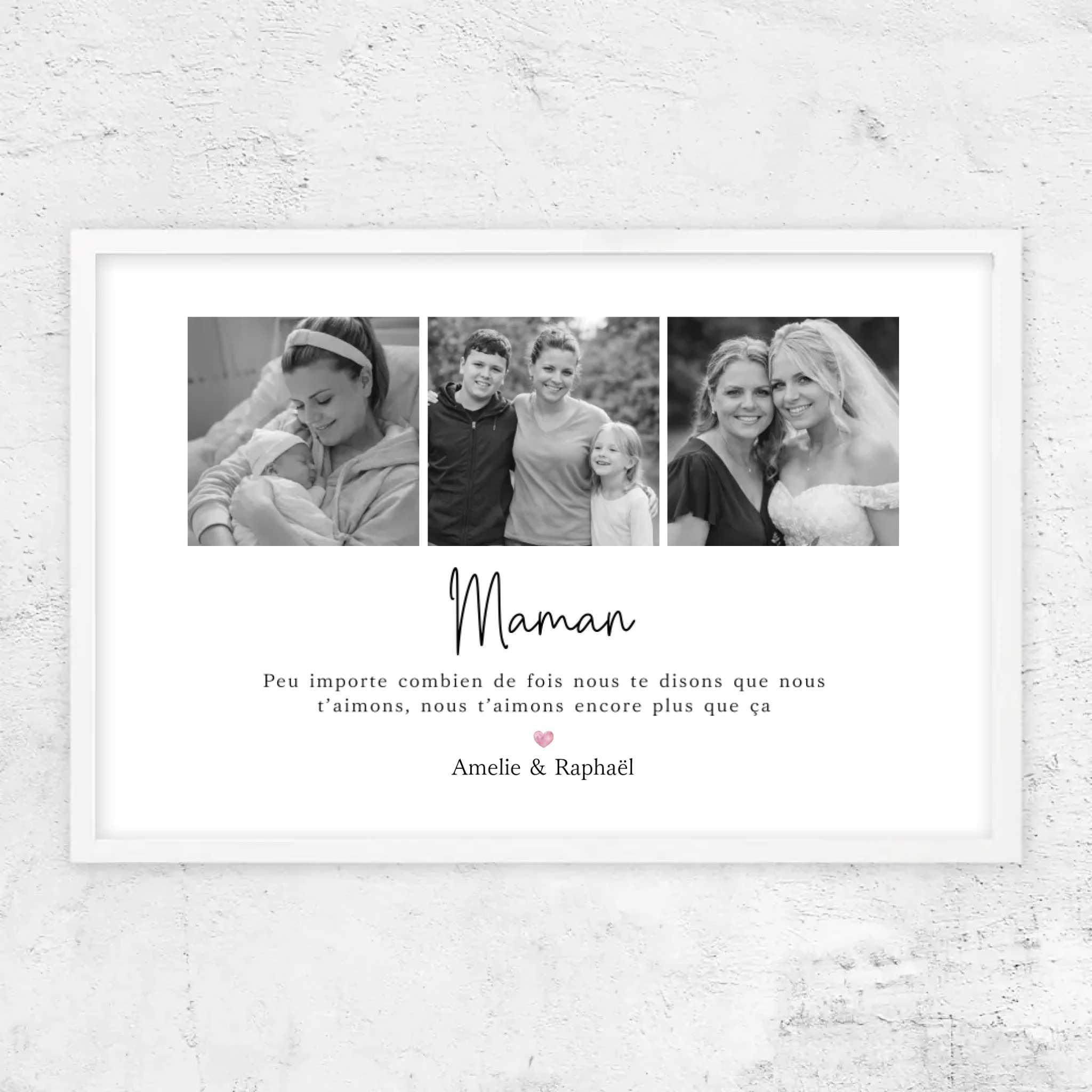 Poster personnalisé – Maman, nous t’aimerons toujours – collage