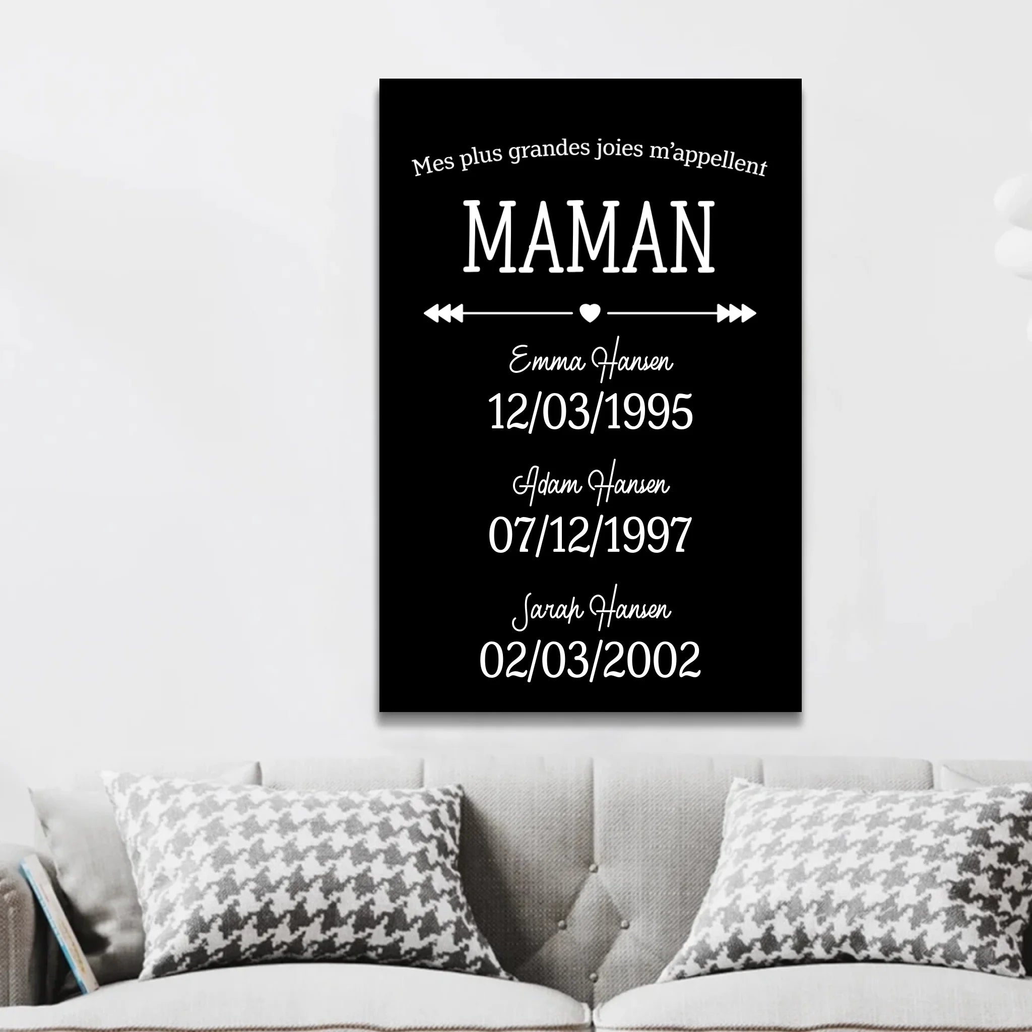 Toile personnalisée – Les plus grandes joies de maman