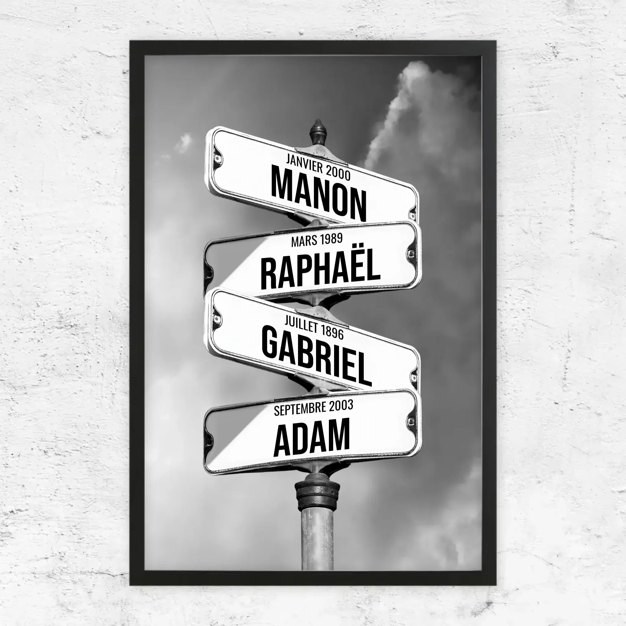 Poster personnalisé – Panneaux de rue avec noms de famille