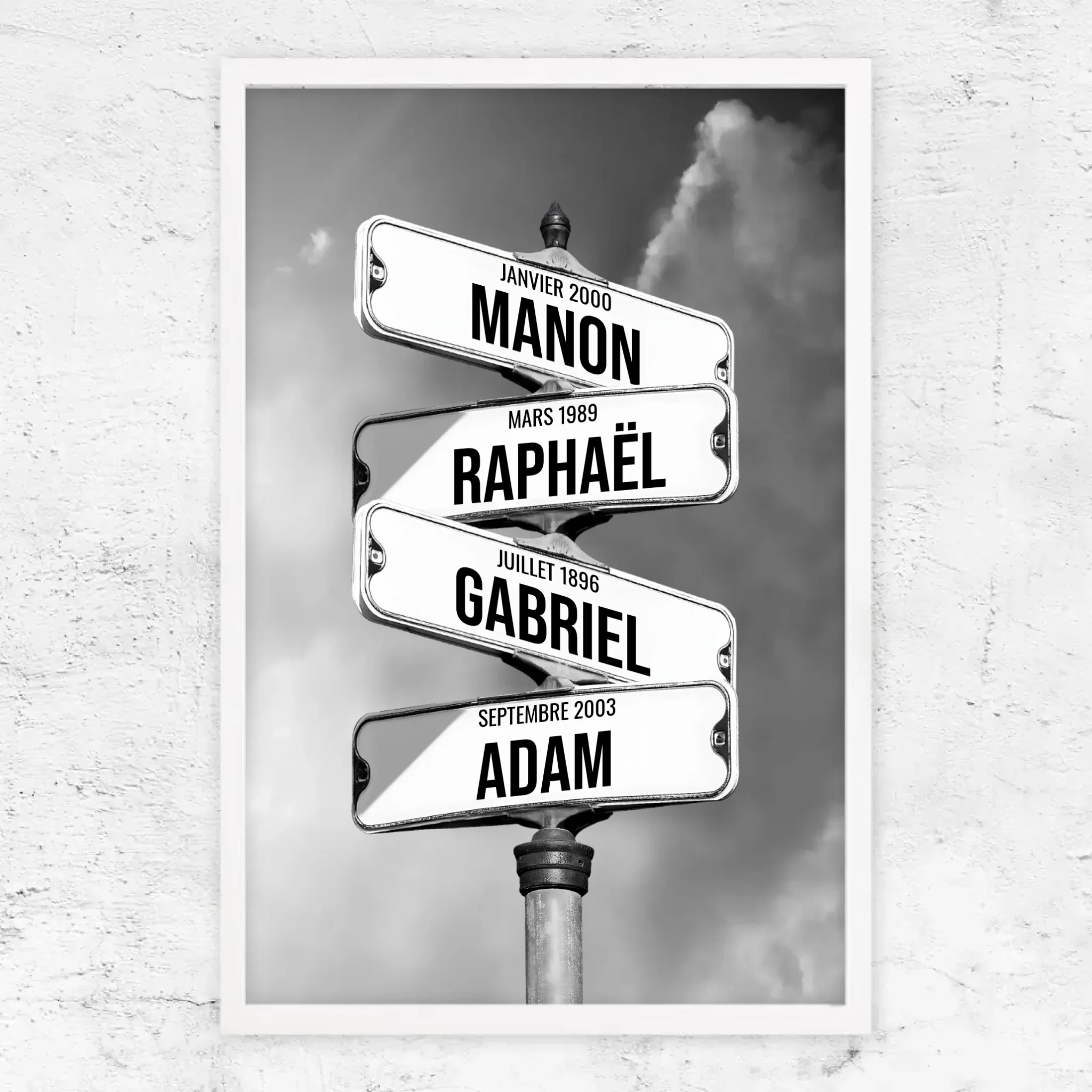 Poster personnalisé – Panneaux de rue avec noms de famille