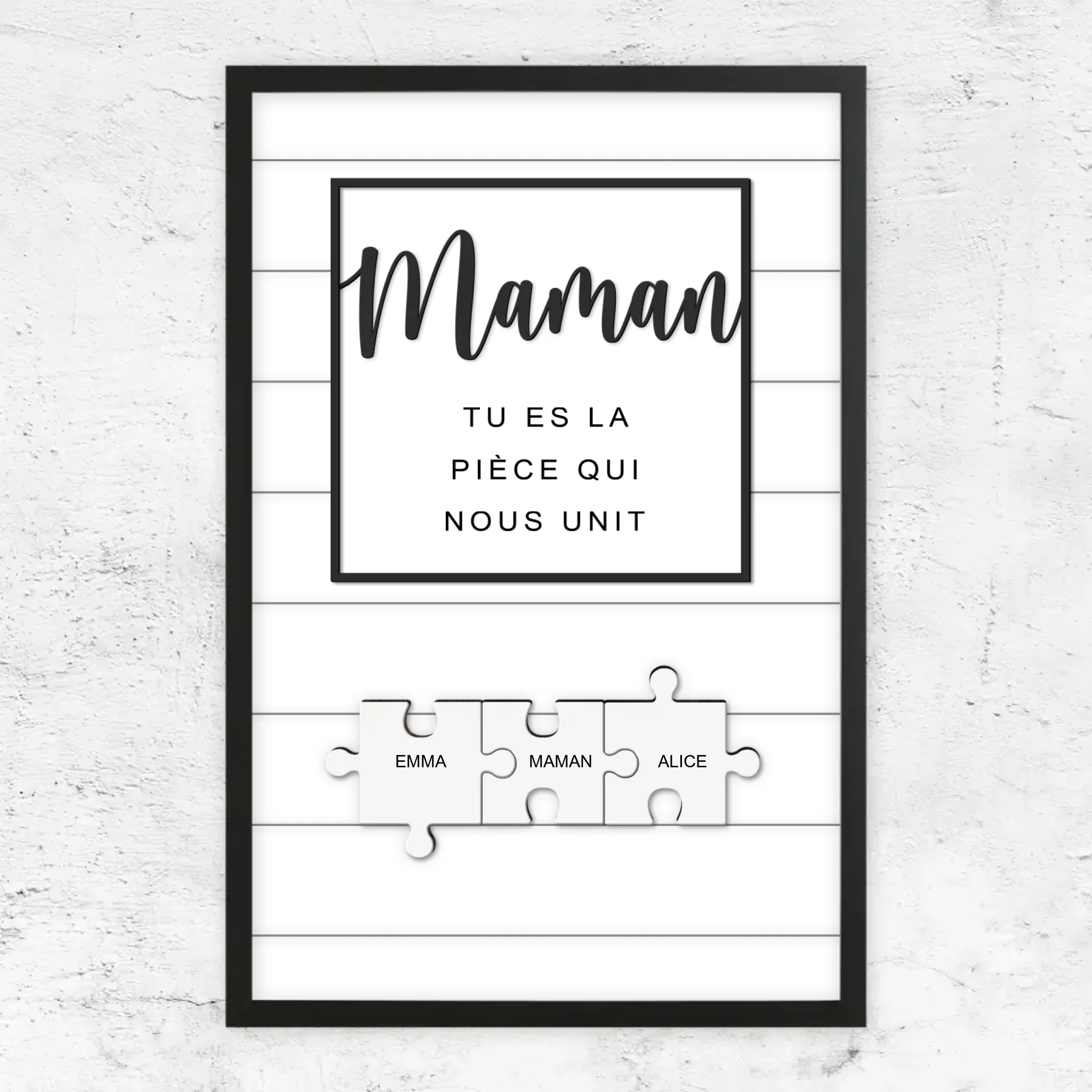 Poster personnalisé – Puzzle maman – tu nous unis