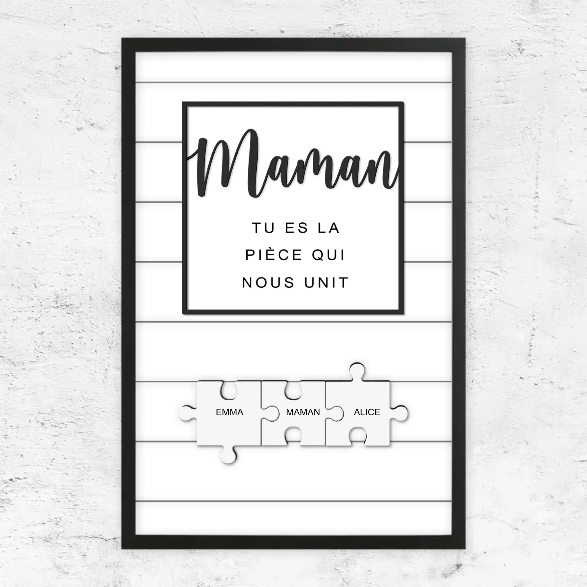 Poster personnalisé – Puzzle maman – tu nous unis