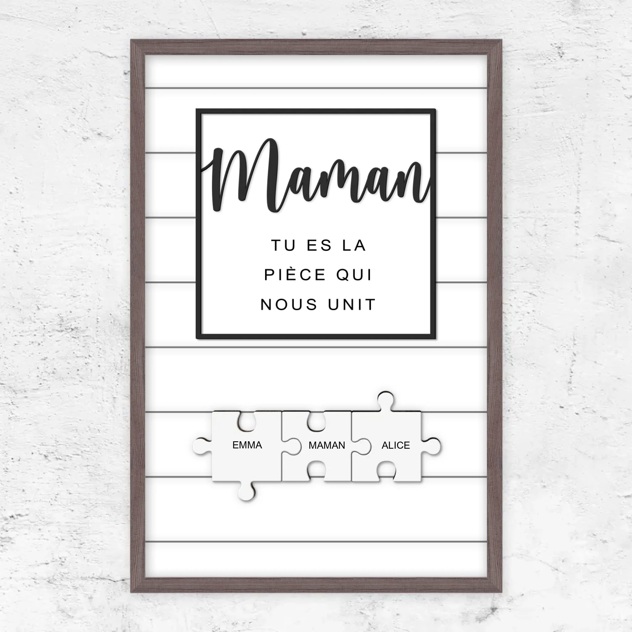 Poster personnalisé – Puzzle maman – tu nous unis