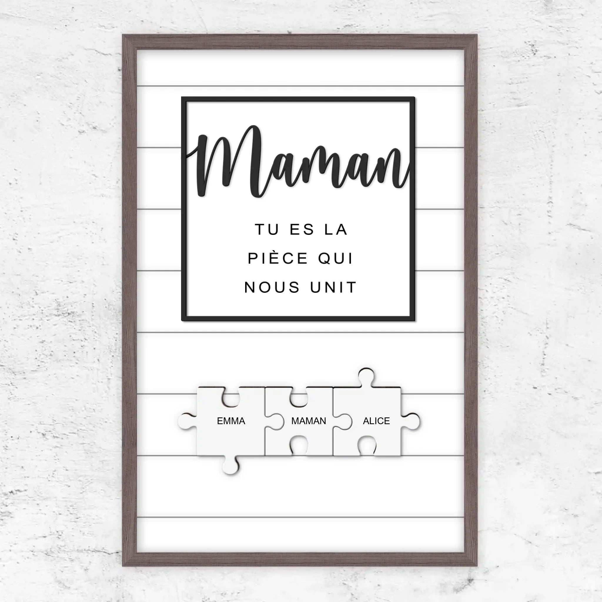 Poster personnalisé – Puzzle maman – tu nous unis