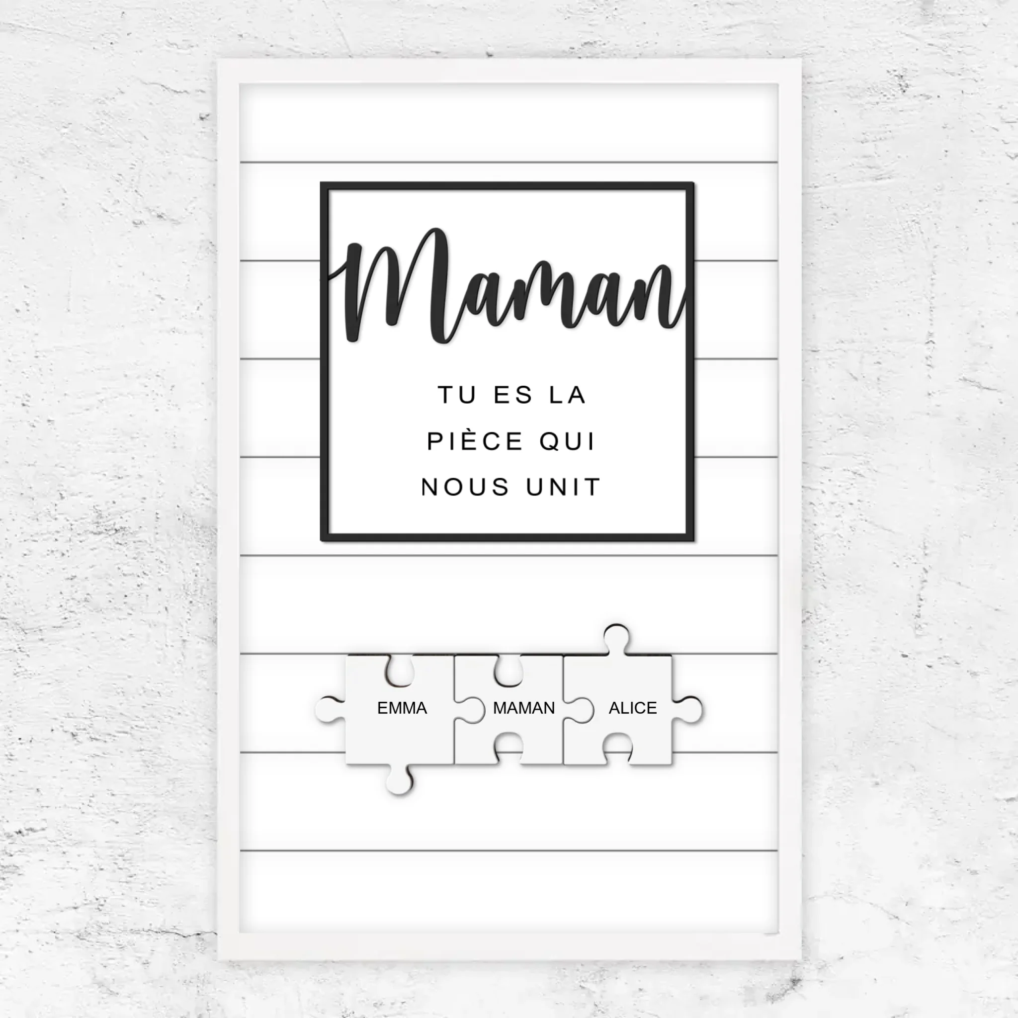Poster personnalisé – Puzzle maman – tu nous unis